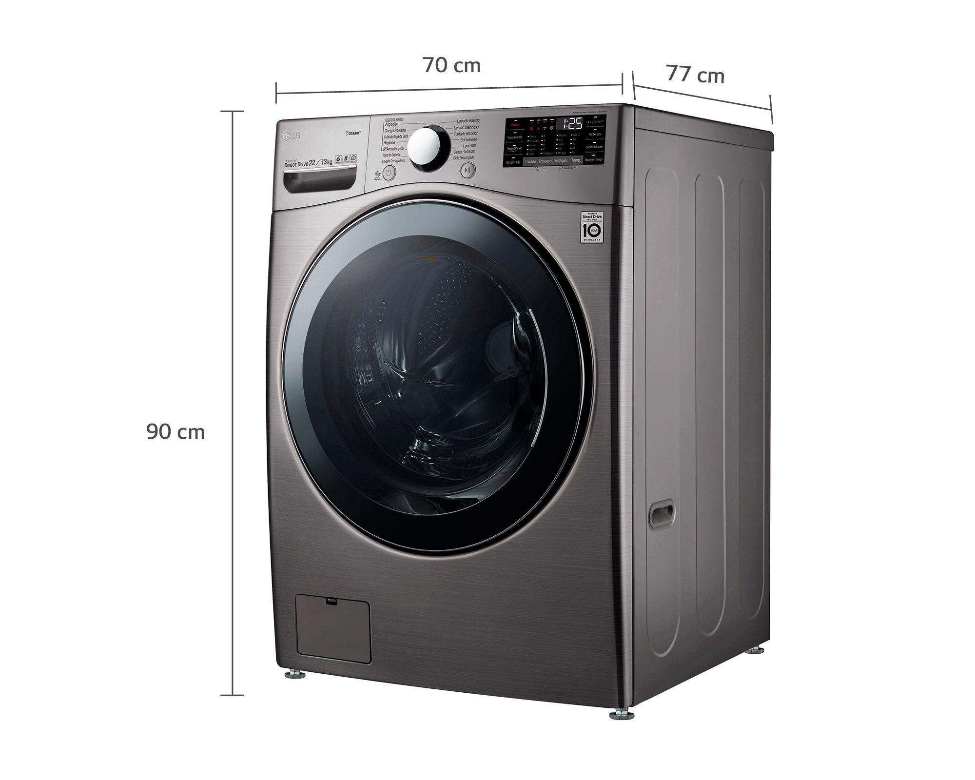 Lavadora-Secadora 22 kg frontal WD22VV2S6.ASSPECL gris LG-4