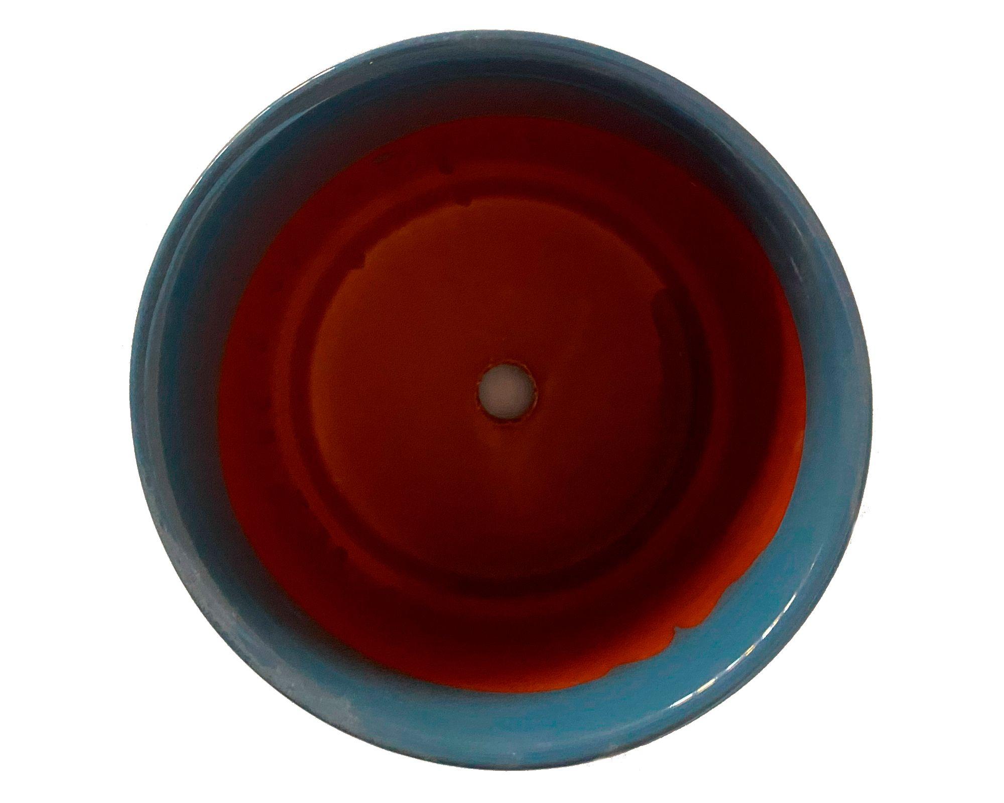 Macetero enlozado azul 20x18x18 cm-1