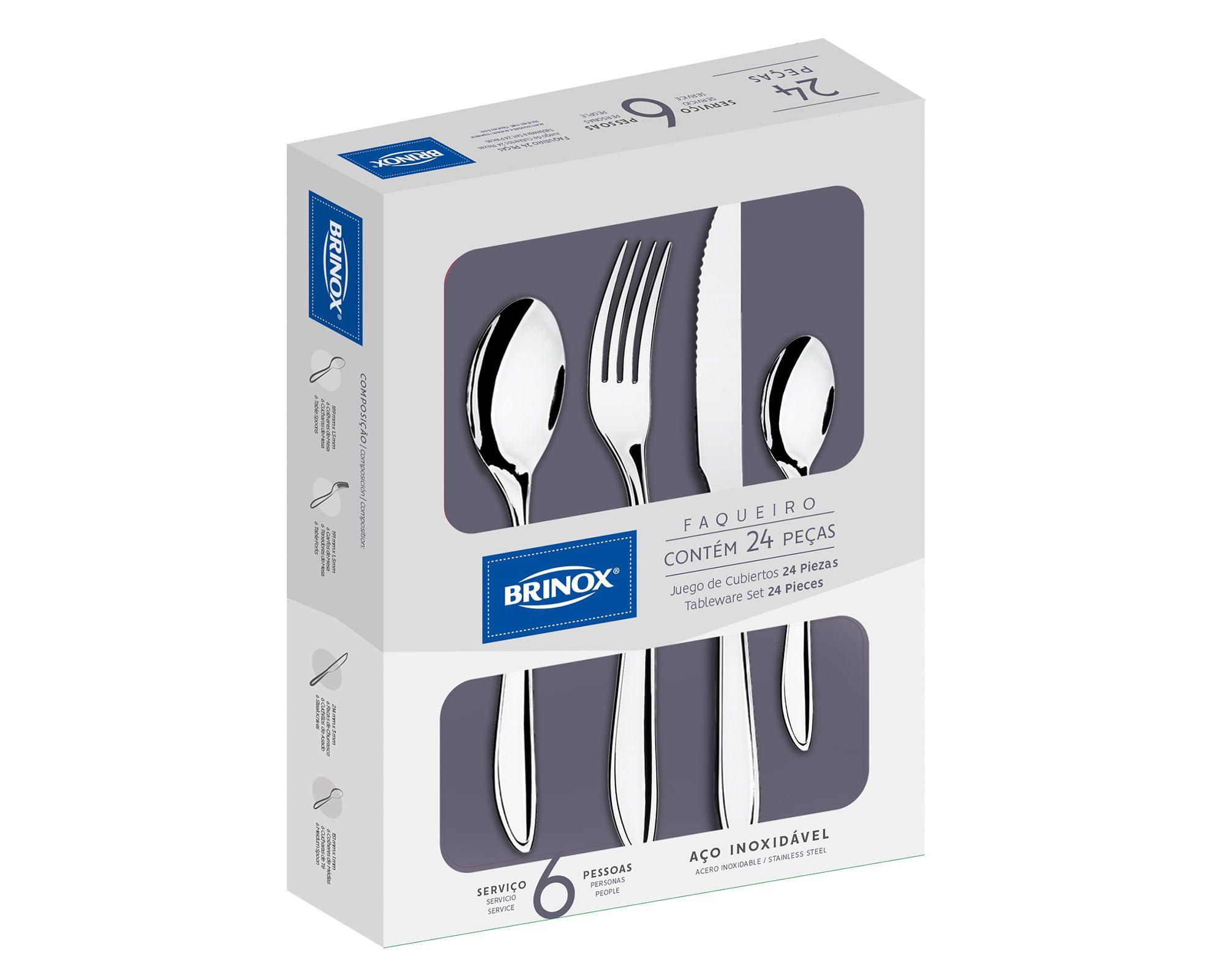 Juego de cubiertos lyon + 24 piezas gris-0