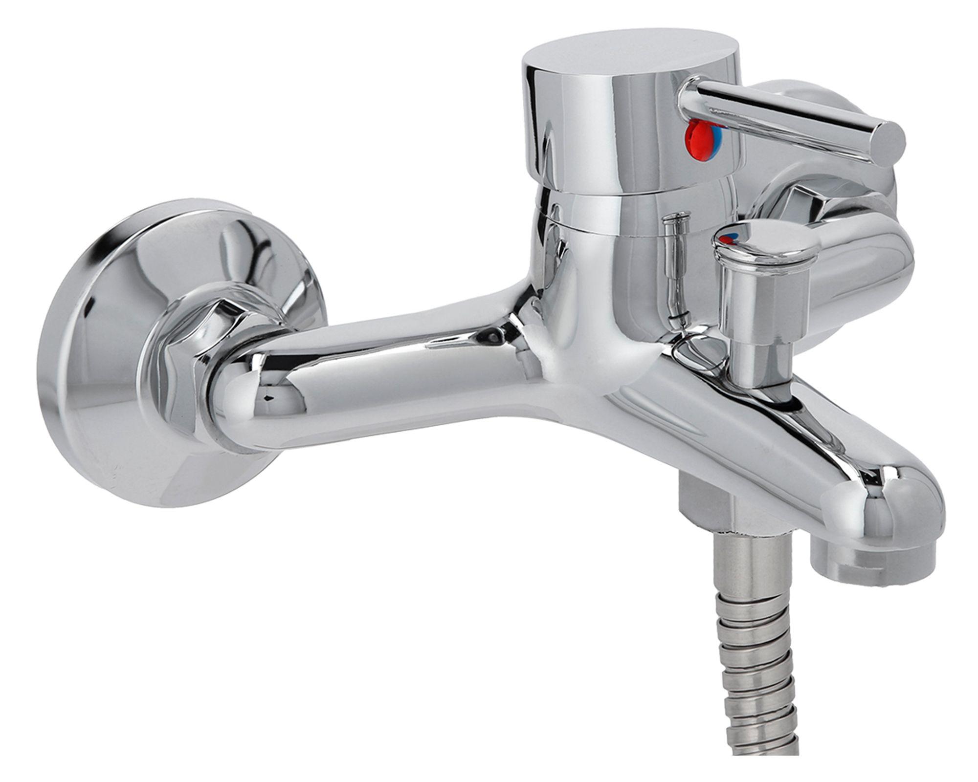 Monomando de tina ducha 11x21x16 cm Oregon gris Plumber-2