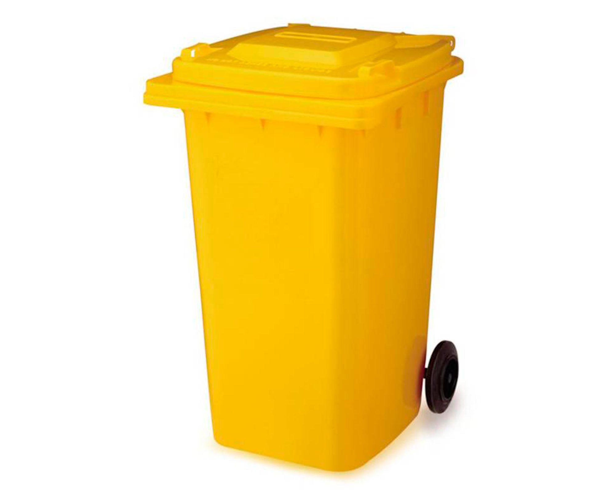 Basurero reciclaje 240 litros amarillo-0