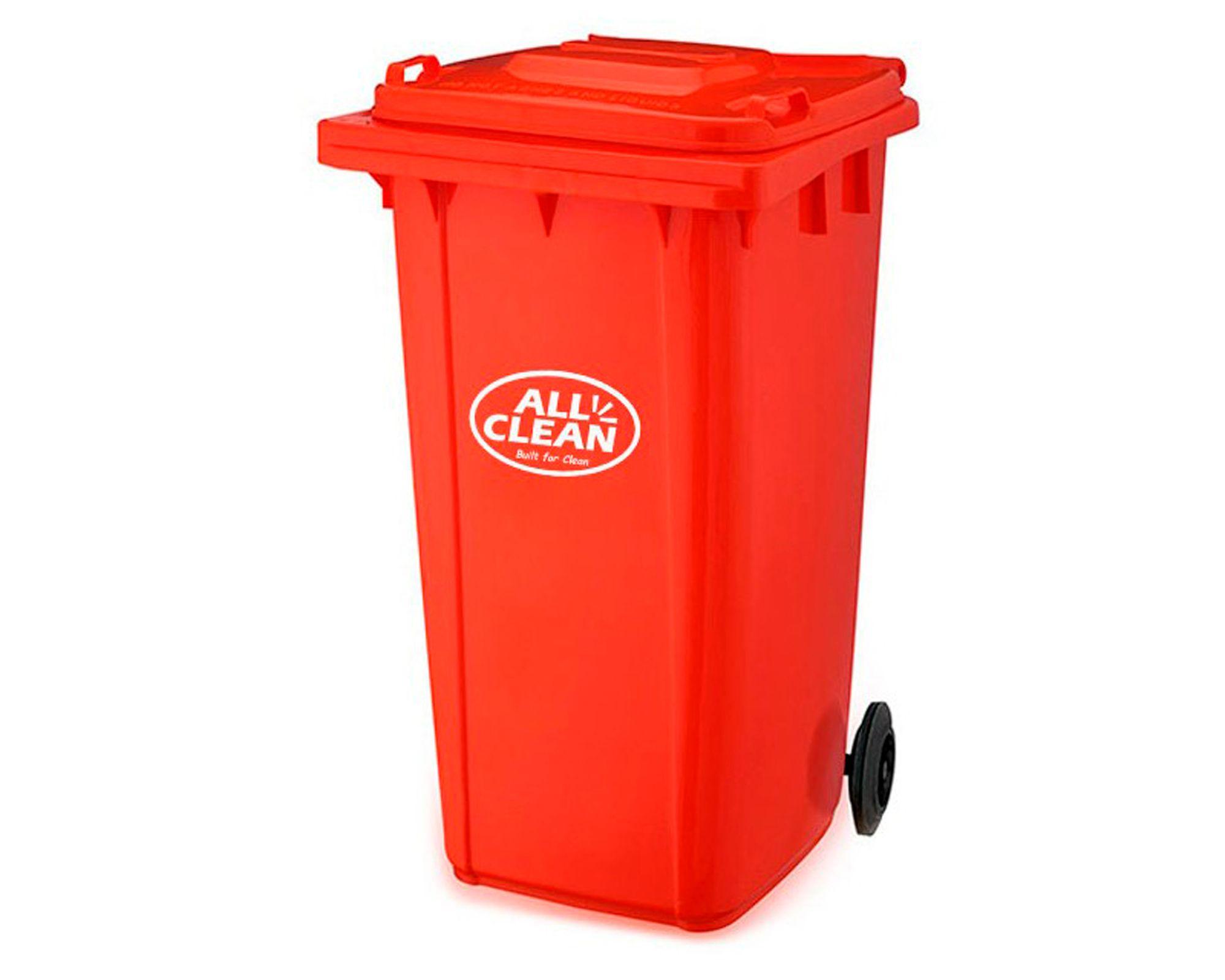 Basurero reciclaje 240 litros rojo-0
