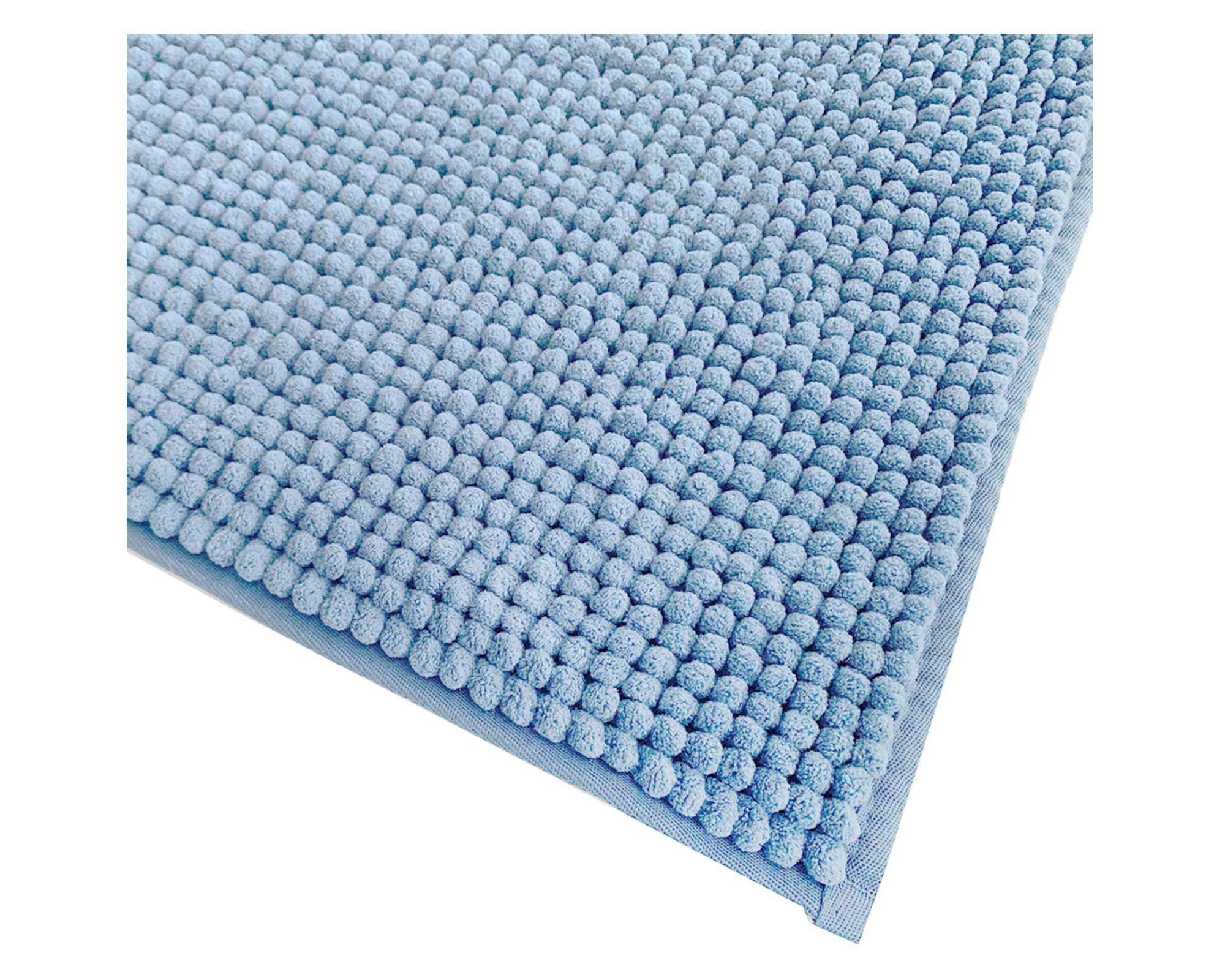 Piso baño 50x70 cm Shaggy celeste-2