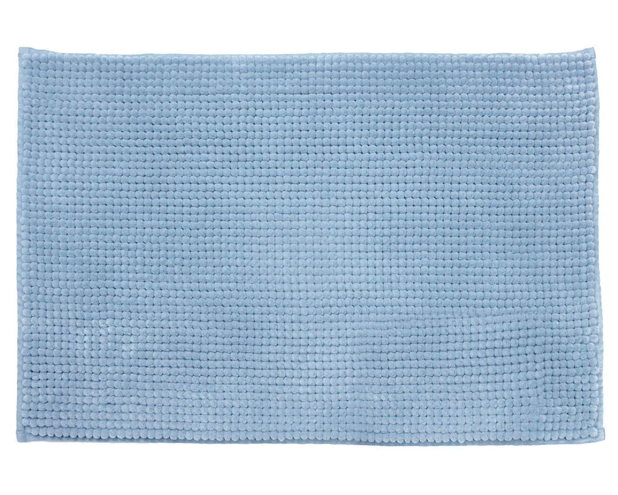 Piso baño 50x70 cm Shaggy celeste-0