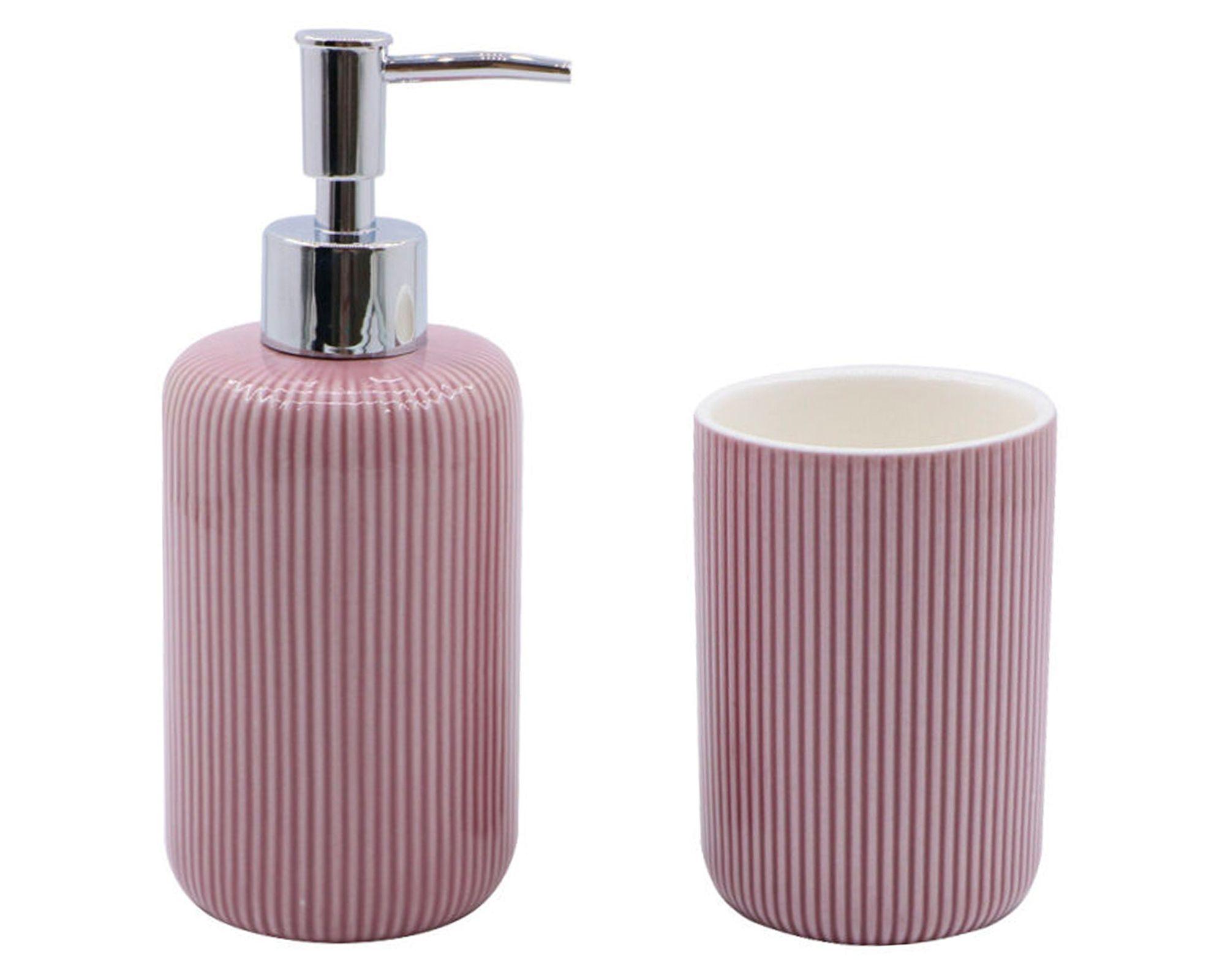 Set accesorio baño Líneas malva 2 piezas-0