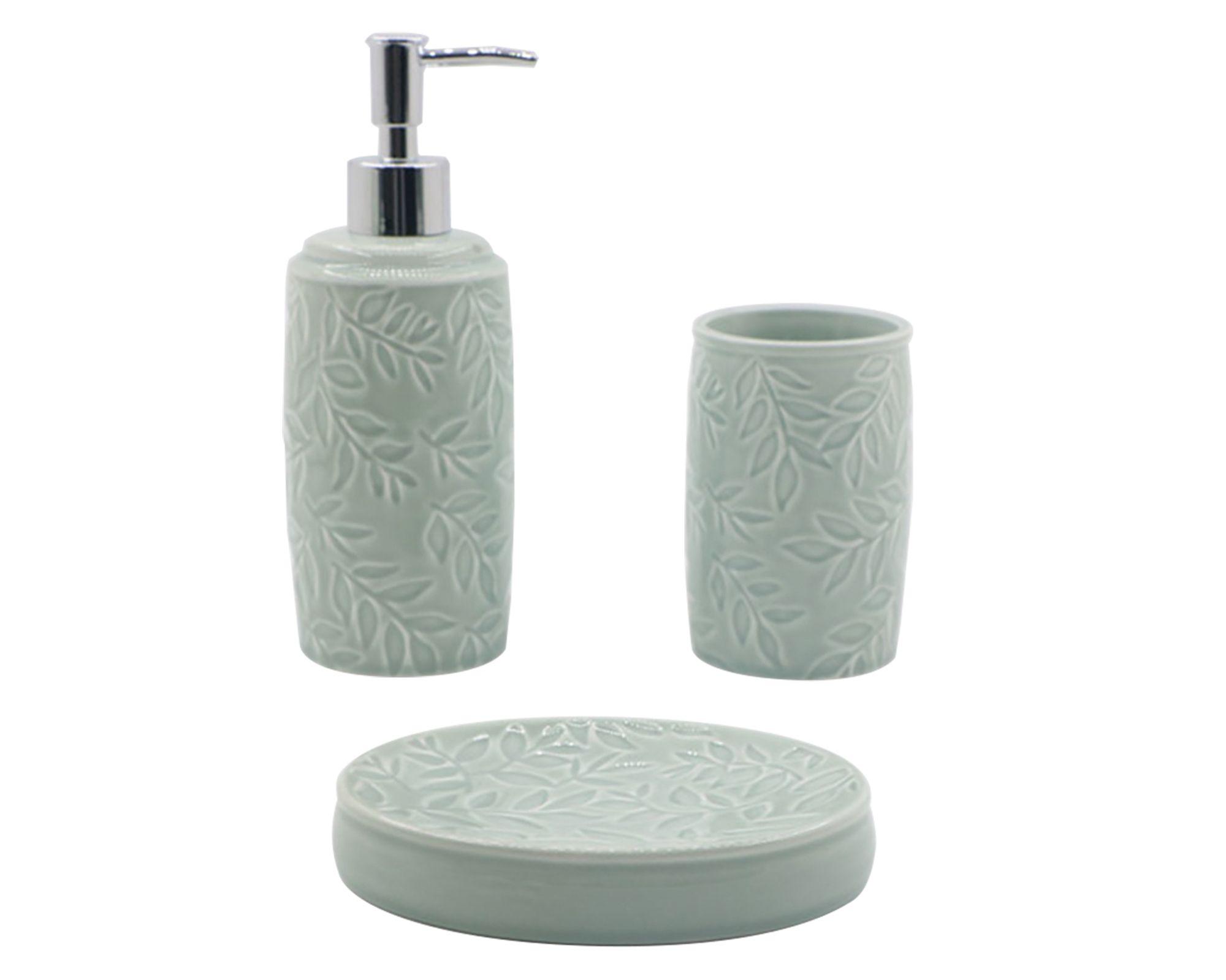 Set accesorio baño Hojas 3 piezas-0