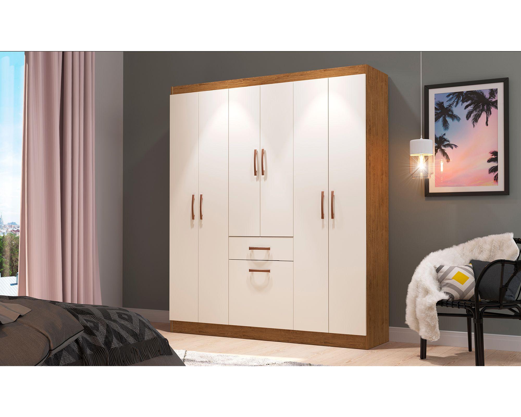 Clóset 6 puertas 1 cajón 5806 Nordico blanco-2