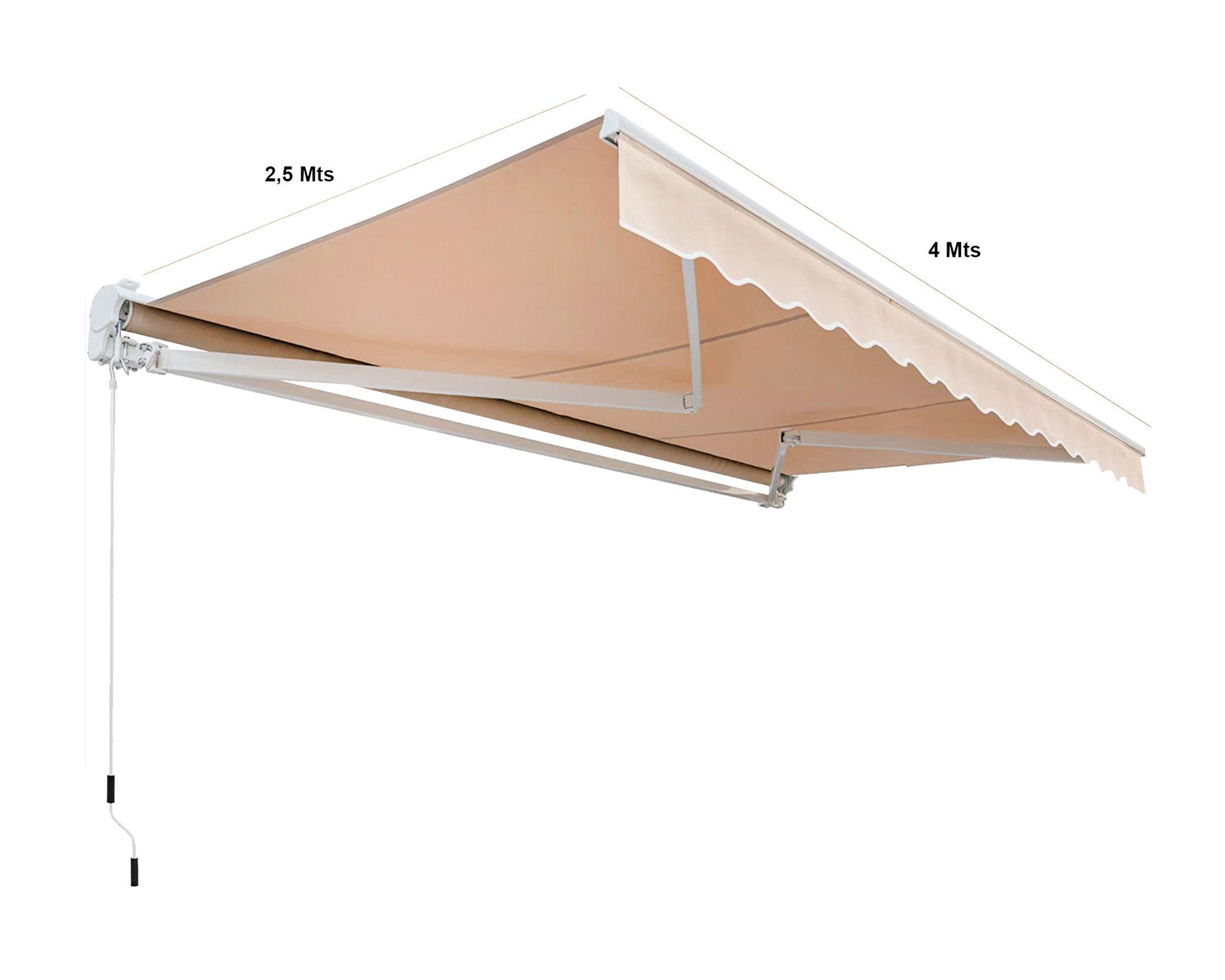 Toldo retráctil 4x2.5 m R6081 beige-4