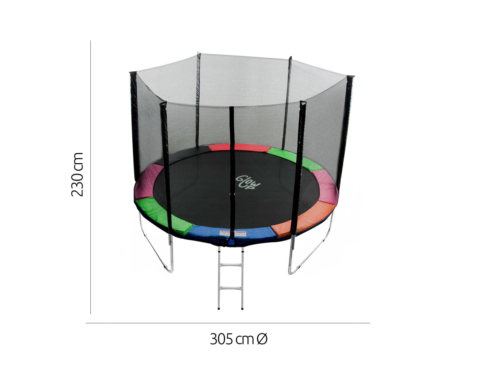 Cama elástica + malla y escalera R3328 negro-2