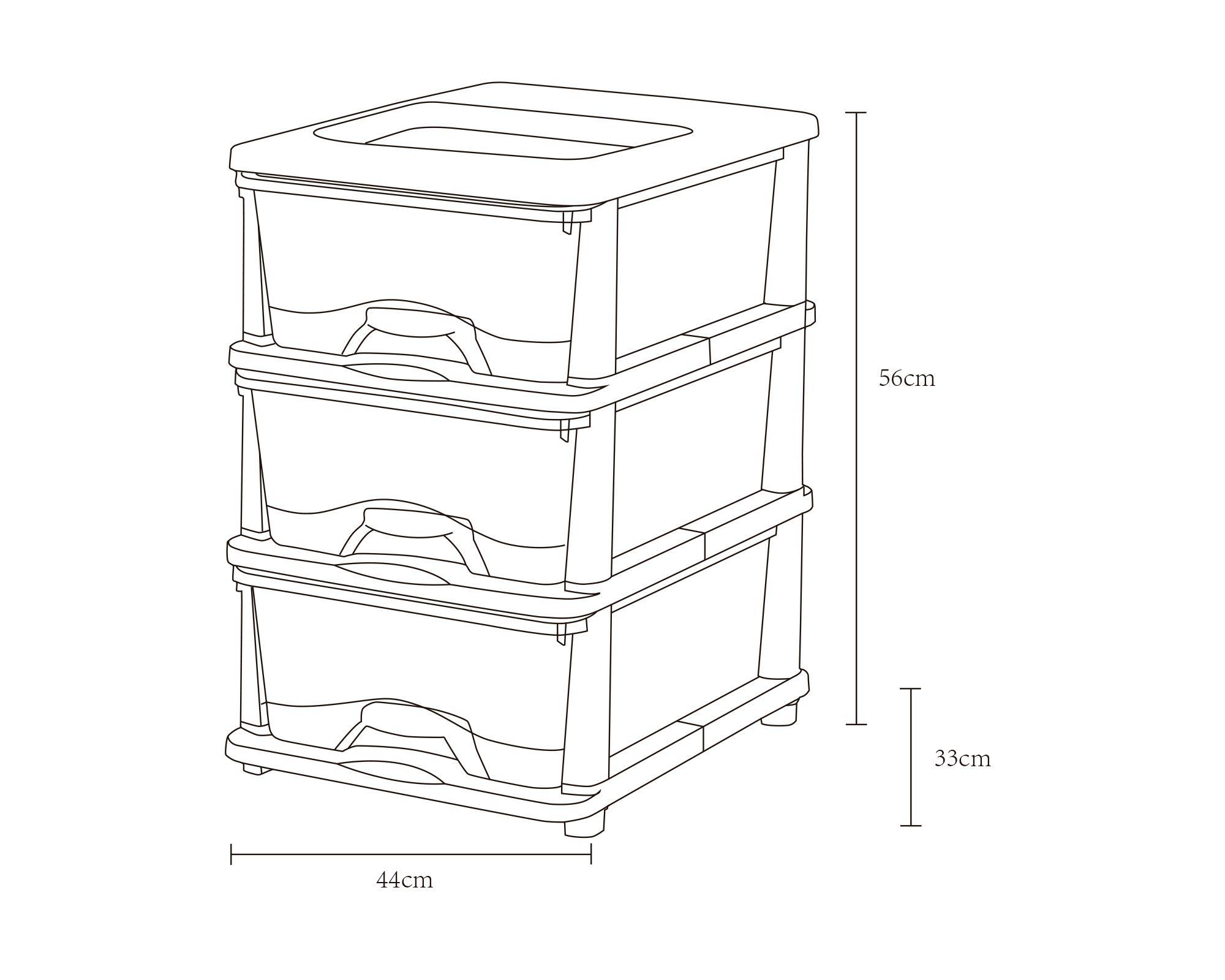 Cajonera plástico 3 niveles-2