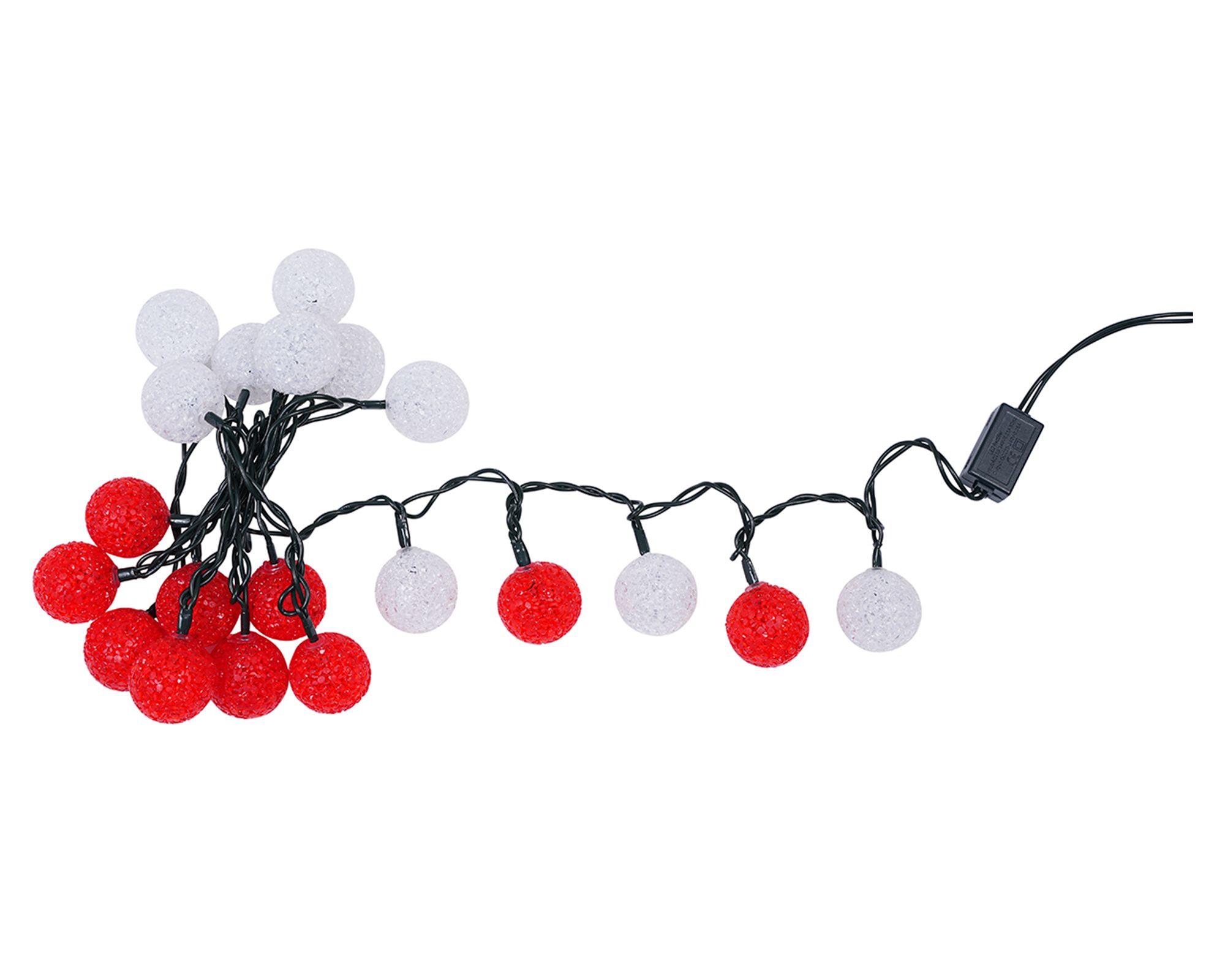 Guirnalda navidad LED 20L luz blanca cálida Esferas-0