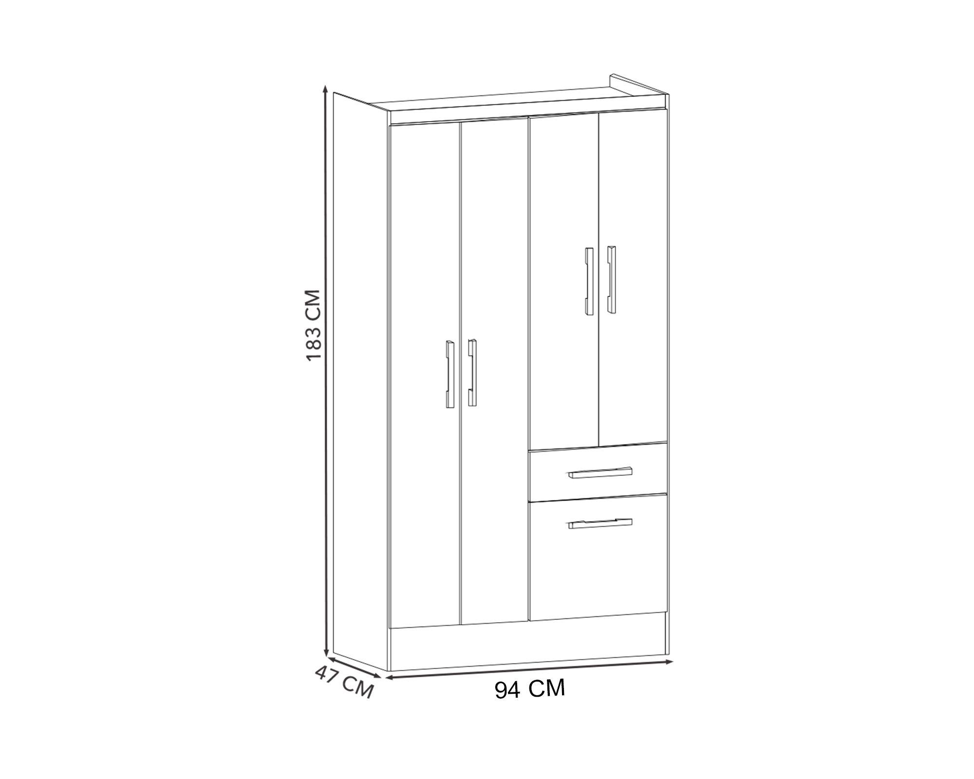 Clóset 4 puertas 1 cajón 1 zapatera Bicolor-4