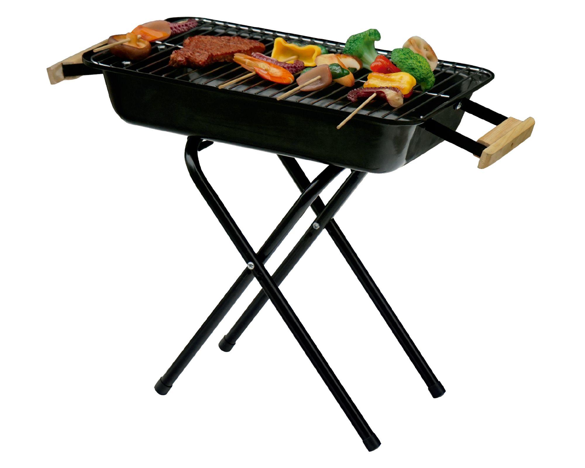 Parrilla a carbón rectangular negro-2