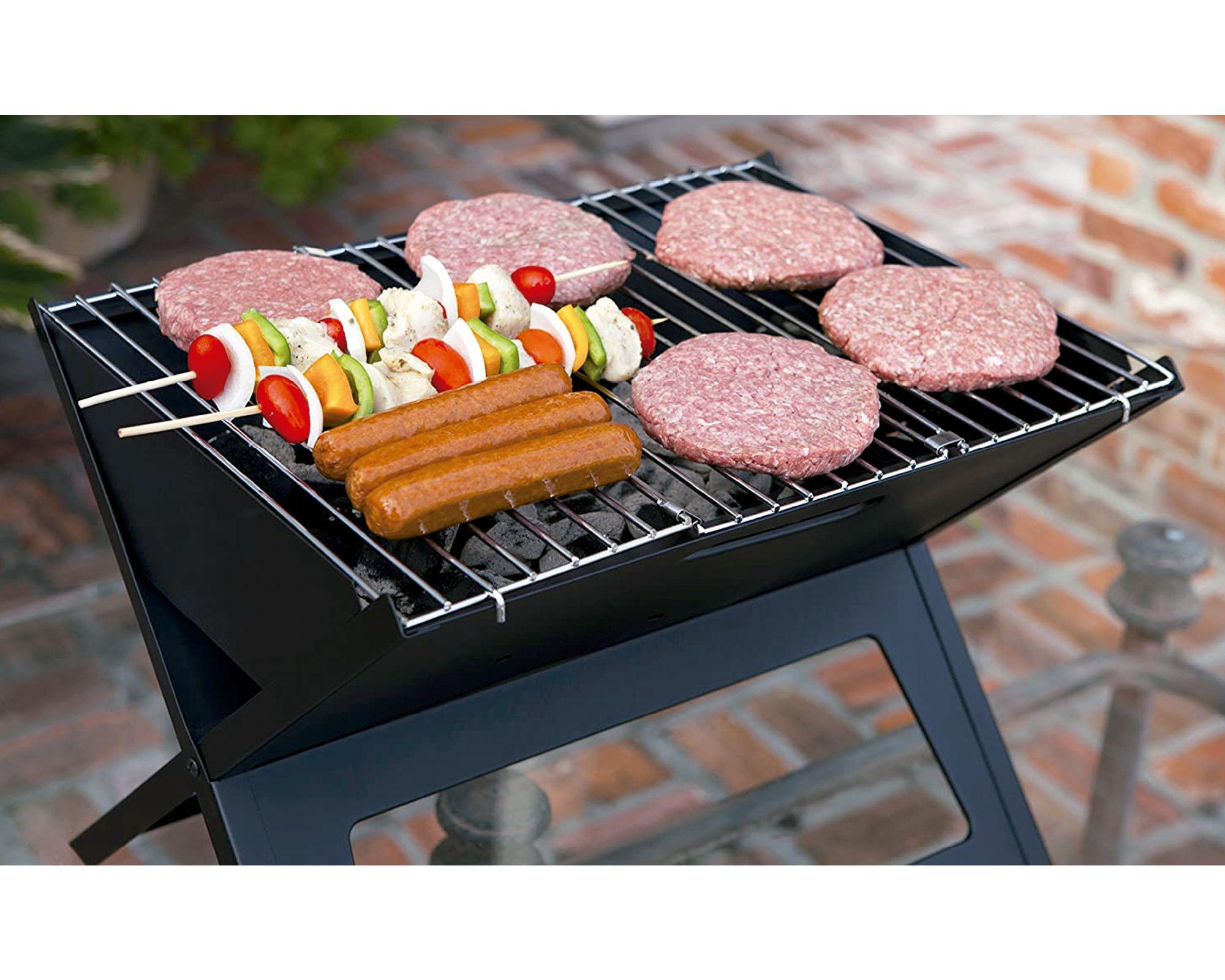 Parrilla a carbón Plegable negro-3
