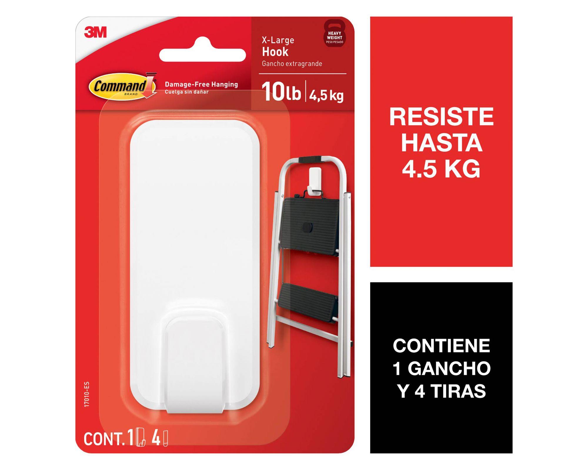 Gancho resiste 4.5 kg + 4 tiras adhesivas-1