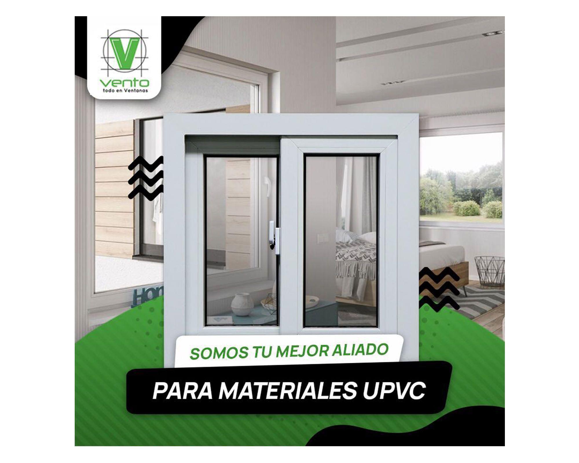 Ventana Pvc 100x100 cm Termopanel con gas Argón 2 hojas correderas blanco-2