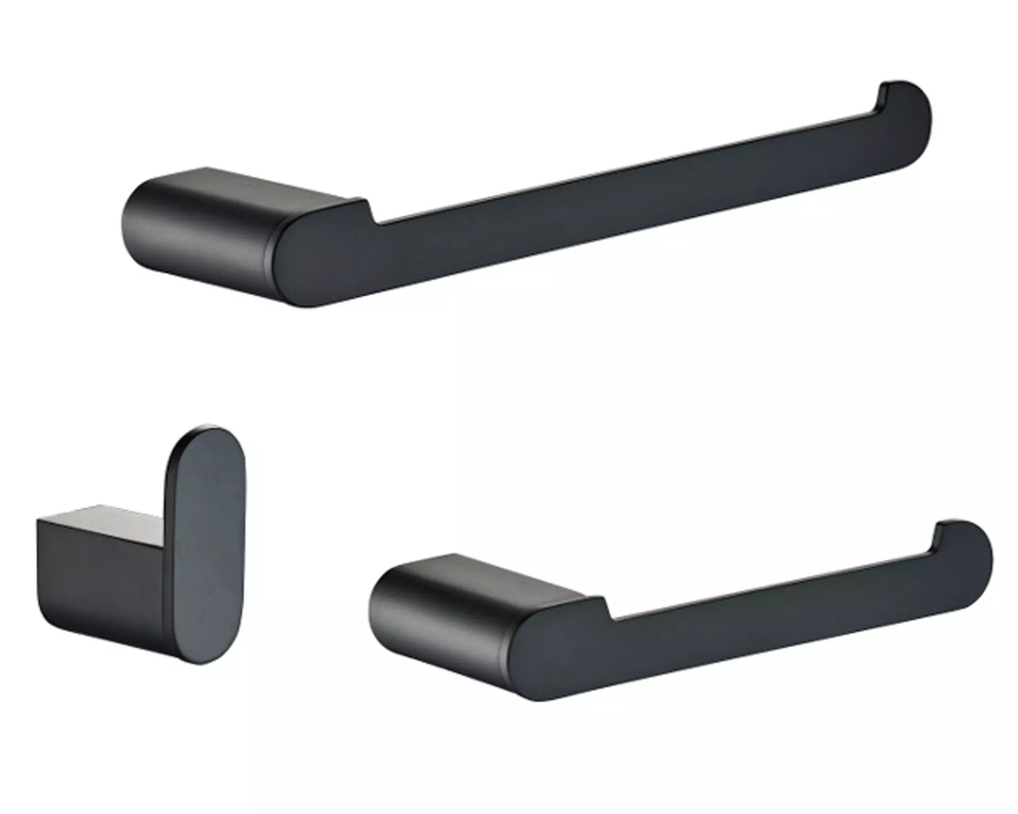 Set accesorios baño Style negro mate 3 piezas-0