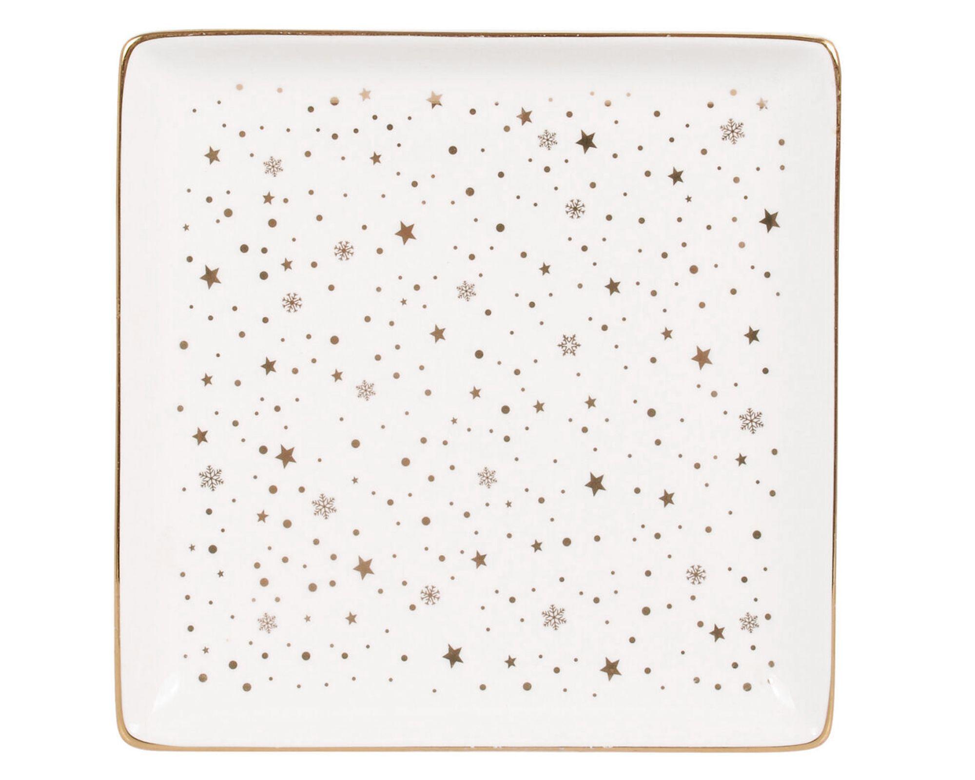 Plato cuadrado blanco/gold-0