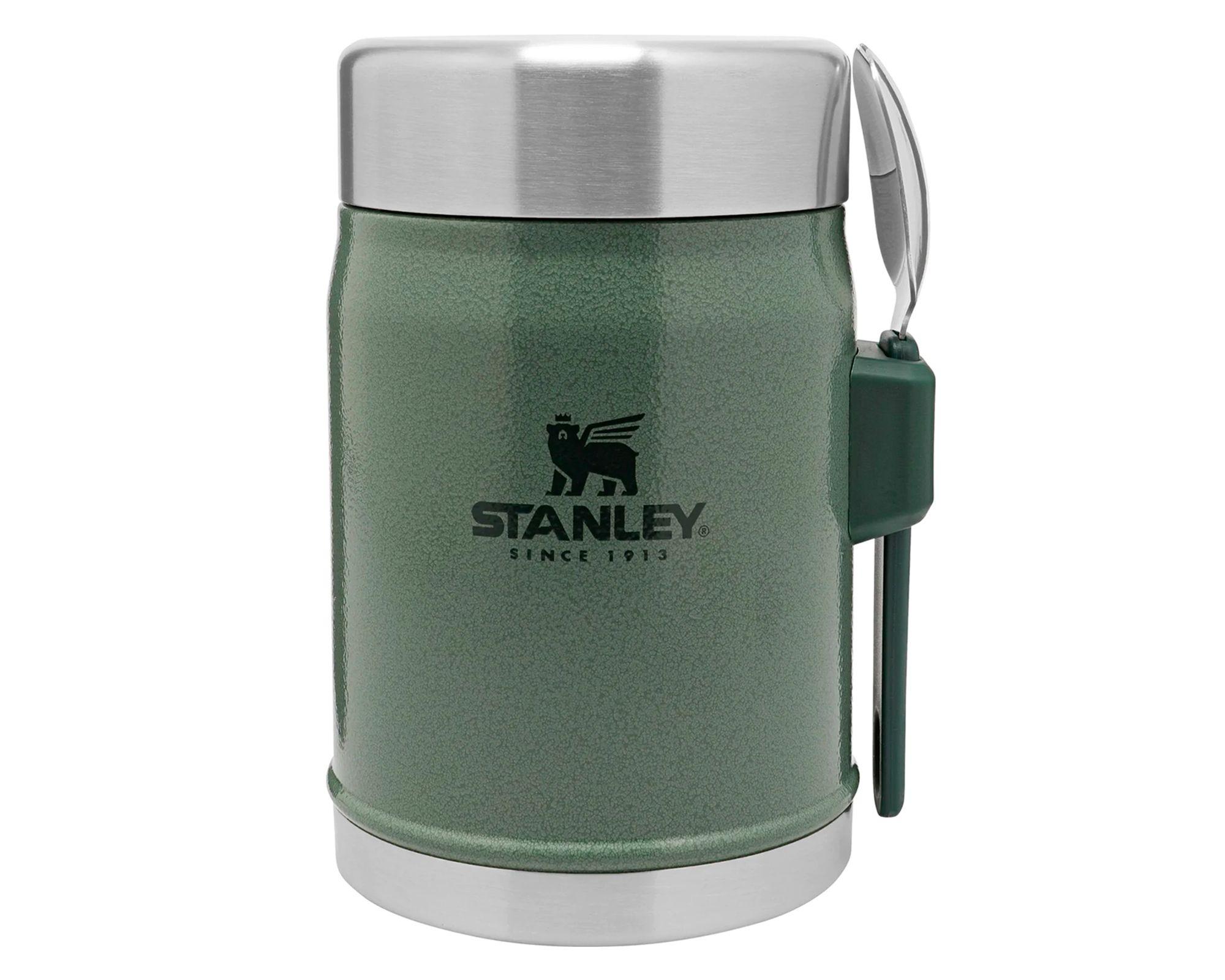 Termo comida 414 ml Clásico con cuchara verde-0