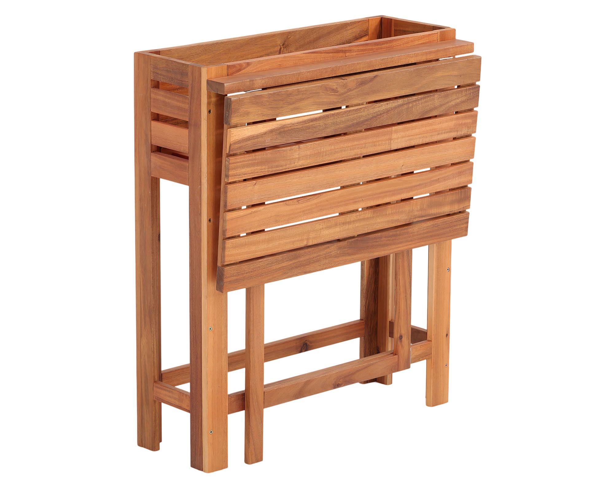 Set bistro madera 2 sillas + mesa cuadrada-2