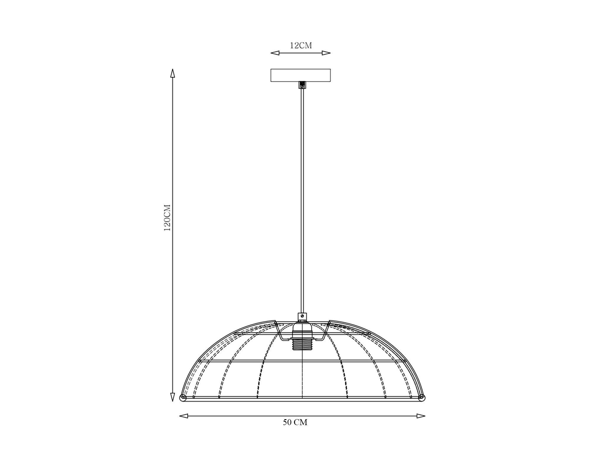 Lámpara colgar 1L E27 50 cm Ratán-3