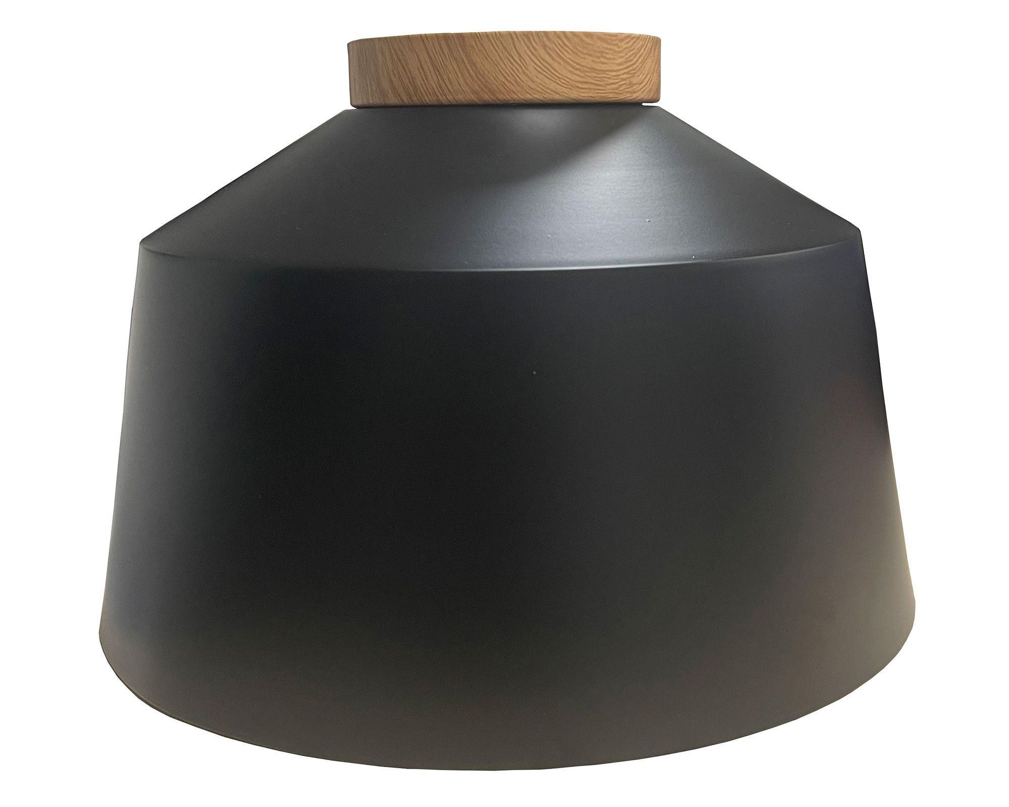 Lámpara techo 1L E27 negro/madera-0