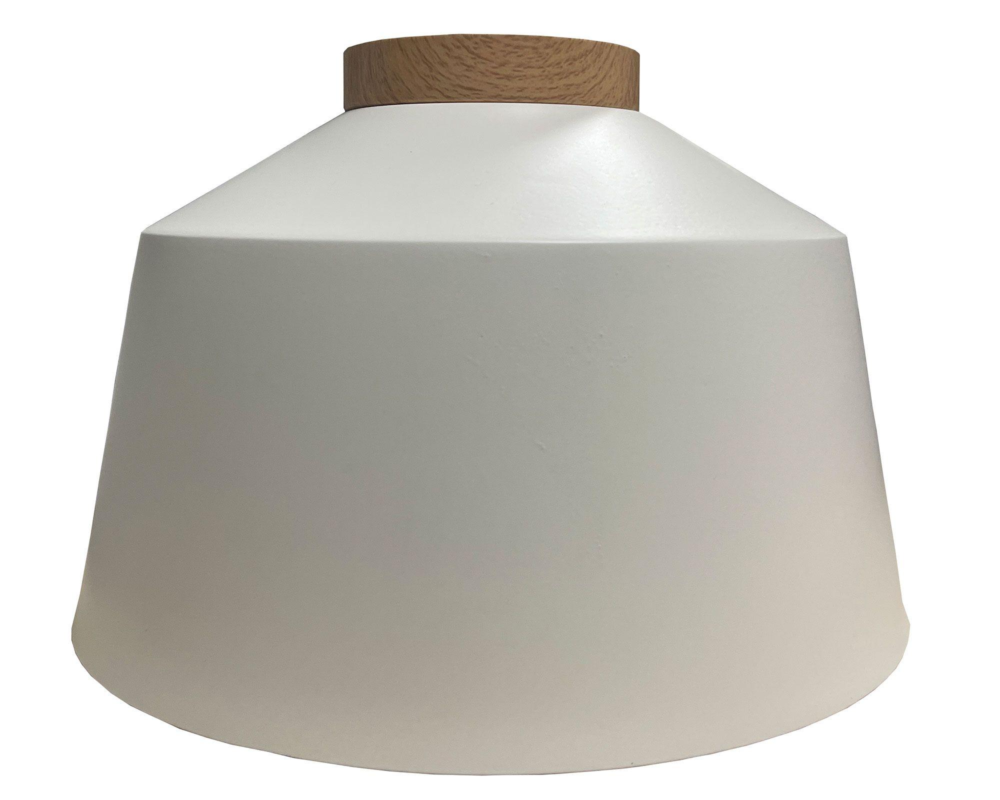 Lámpara techo 1L E27 blanco/madera-0