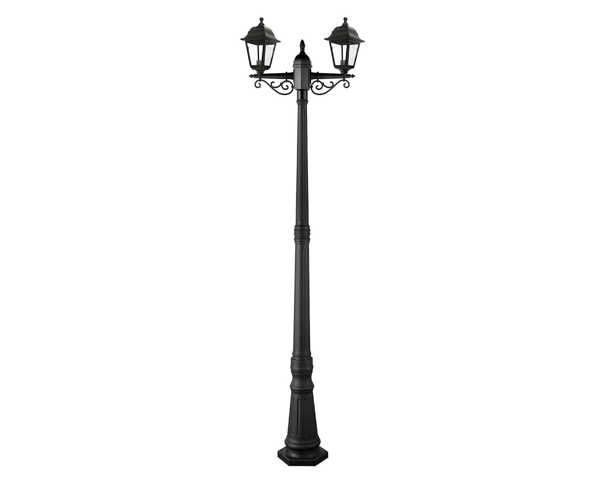 Farol pie 4 caras 60W E27 2L negro-0