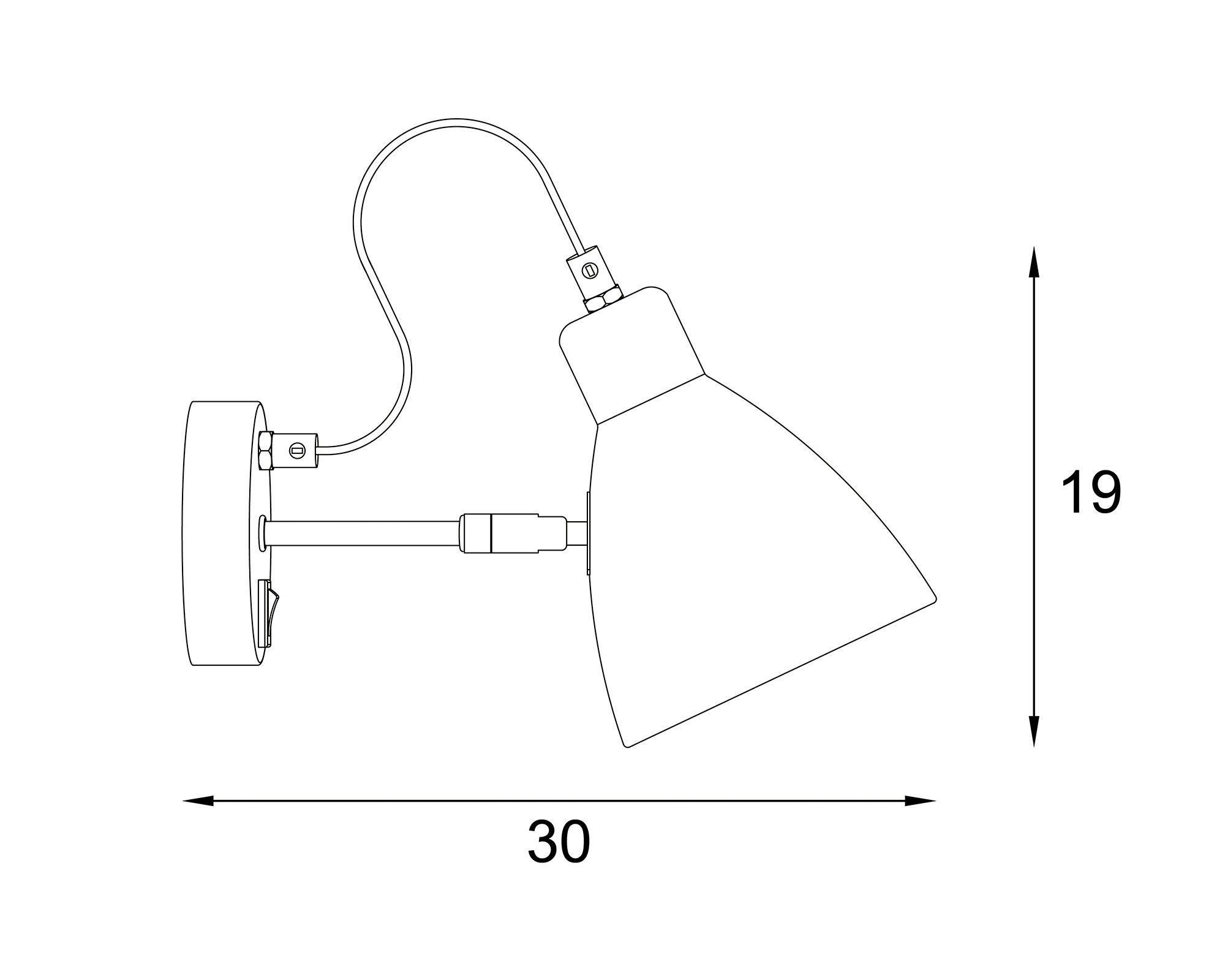 Aplique blanco con On/Off E14 1L-3