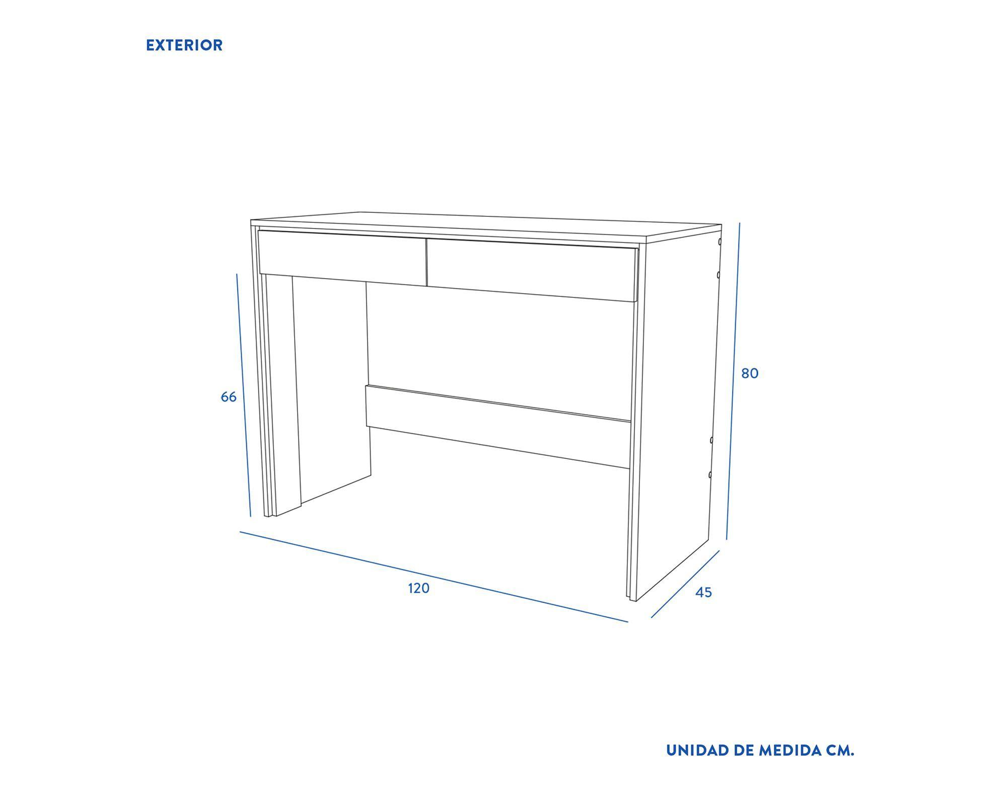 Escritorio 2 cajones Roma olmo alpino-2
