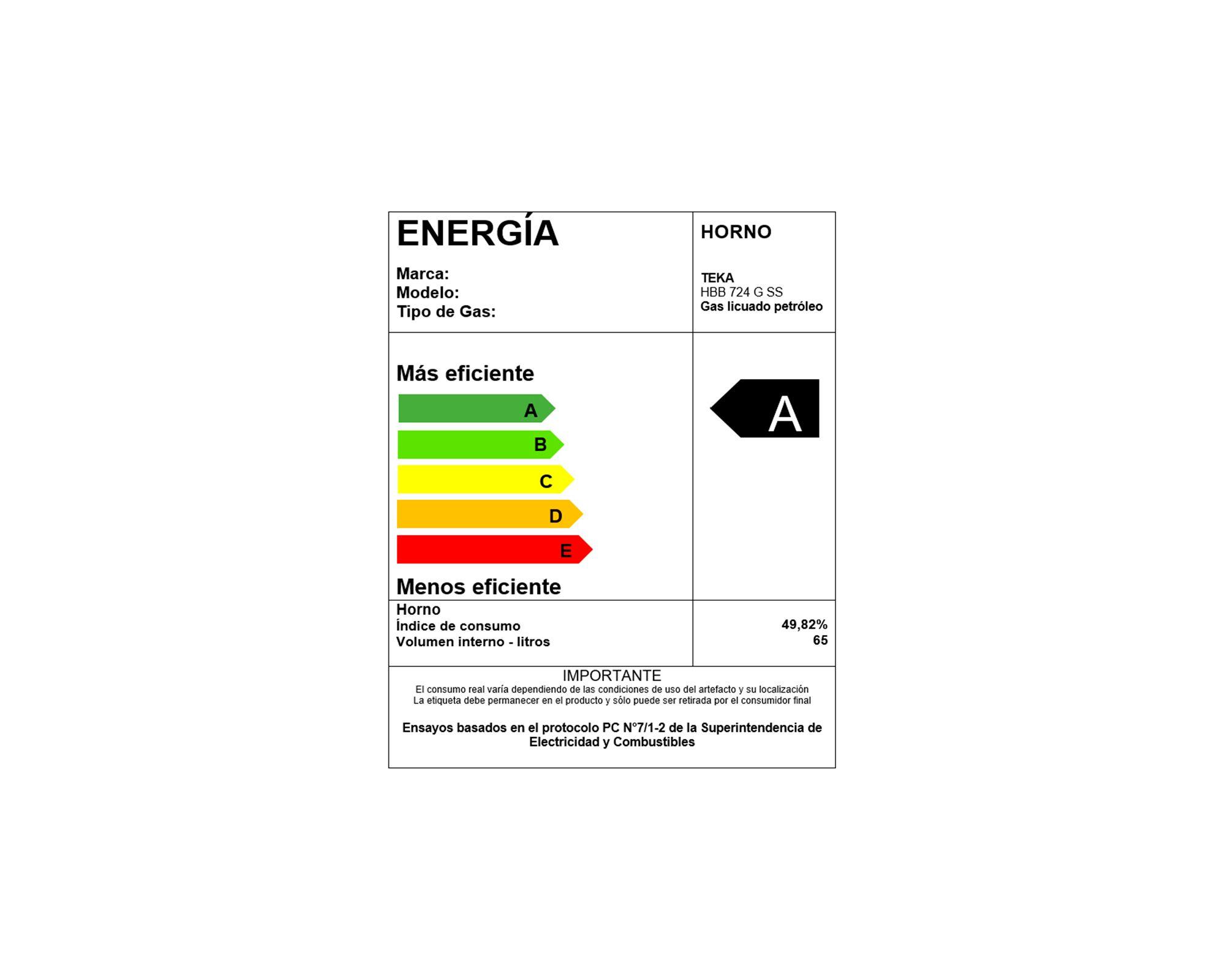 Horno a gas empotrado 65 litros HBB 724 G SS LPG E11 negro/gris-5