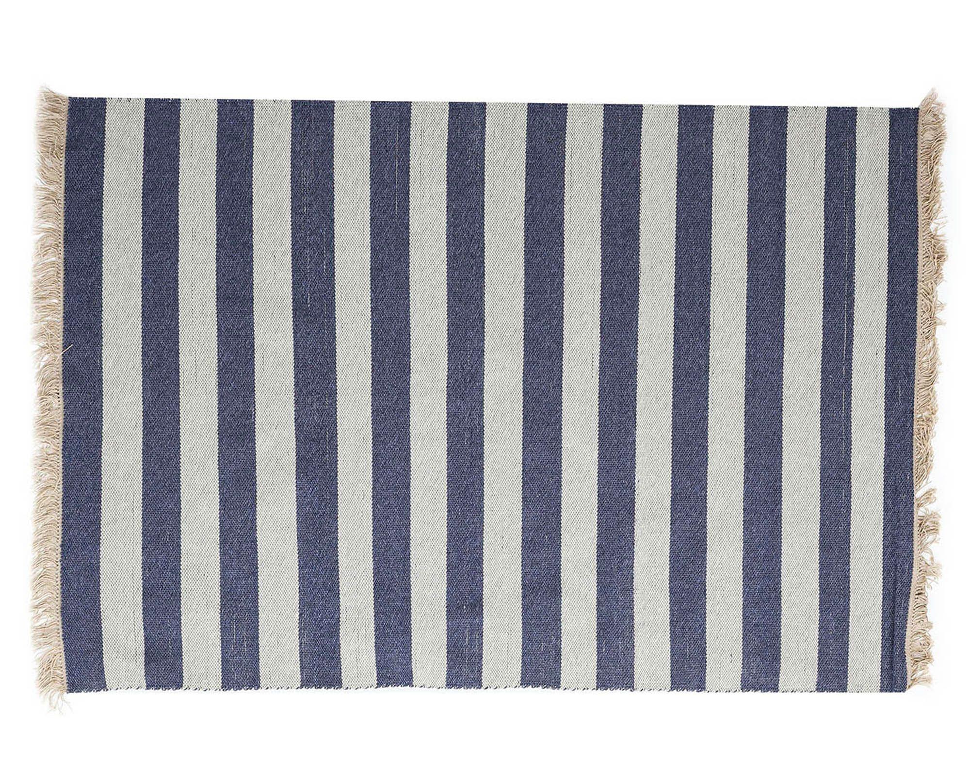 Alfombra 140x200 cm Natural Stripe 25320 azul-1