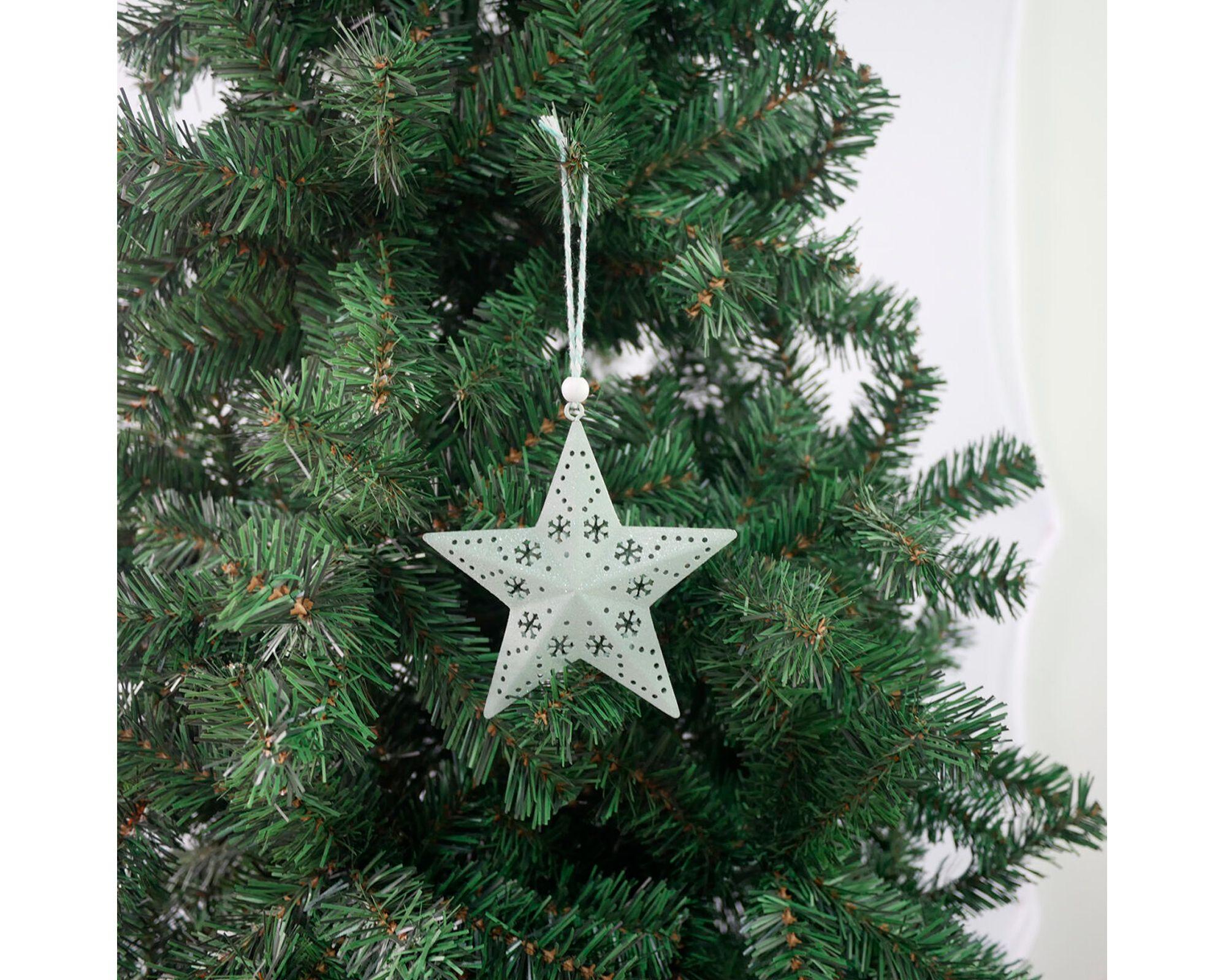 Colgante Estrella verde metálico-1
