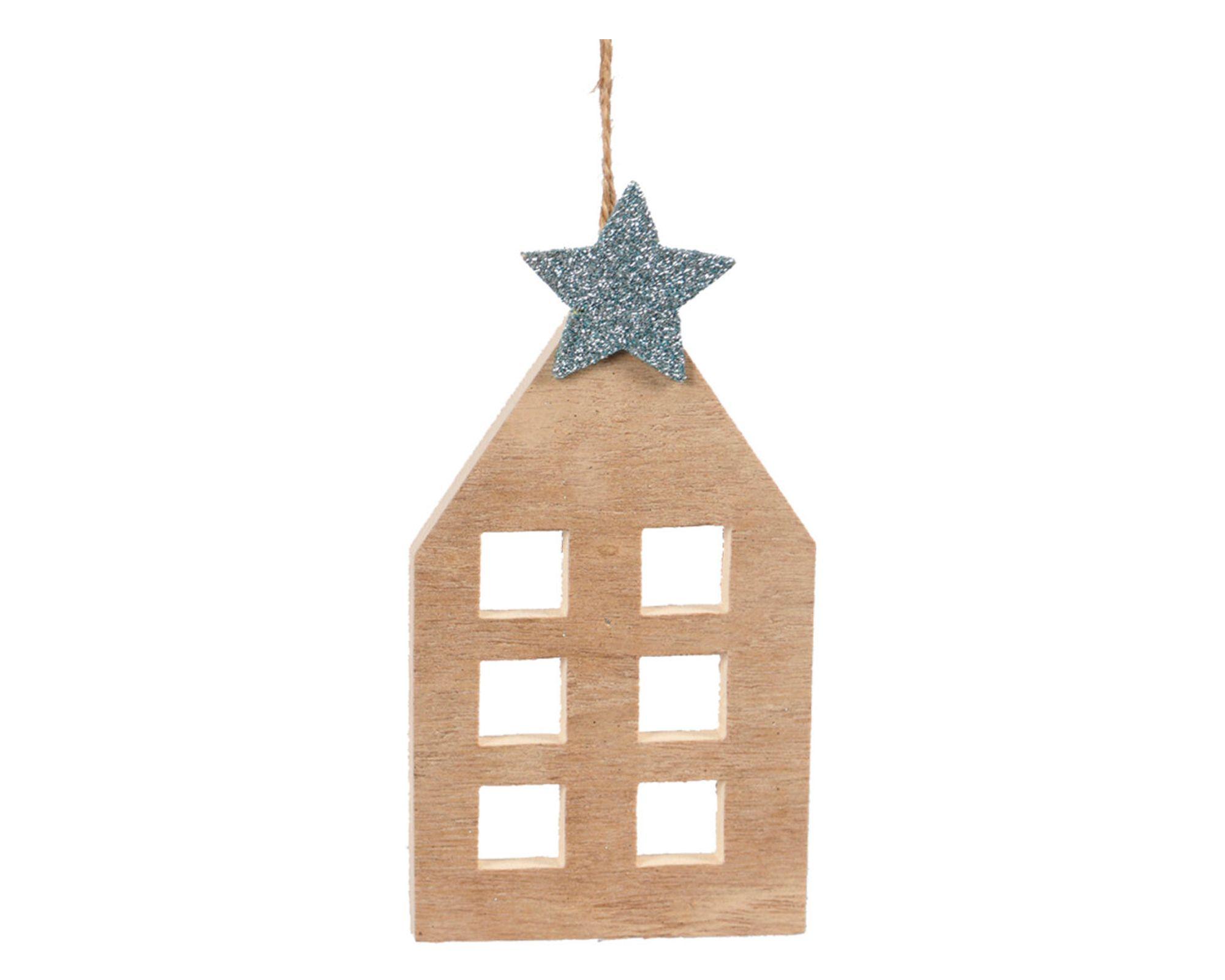 Colgante casa de navidad rústica-0