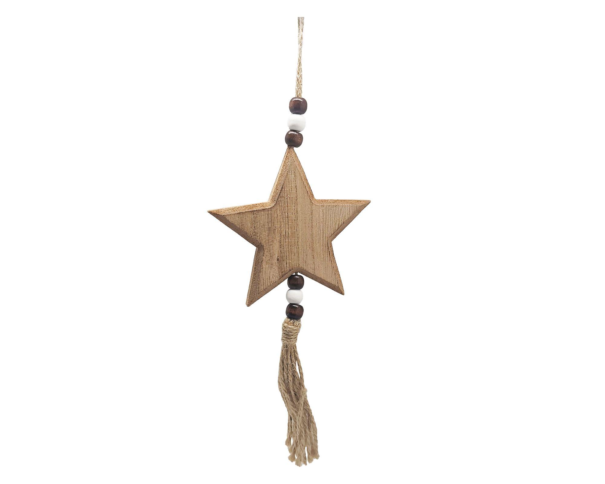 Colgante estrella borla natural-0