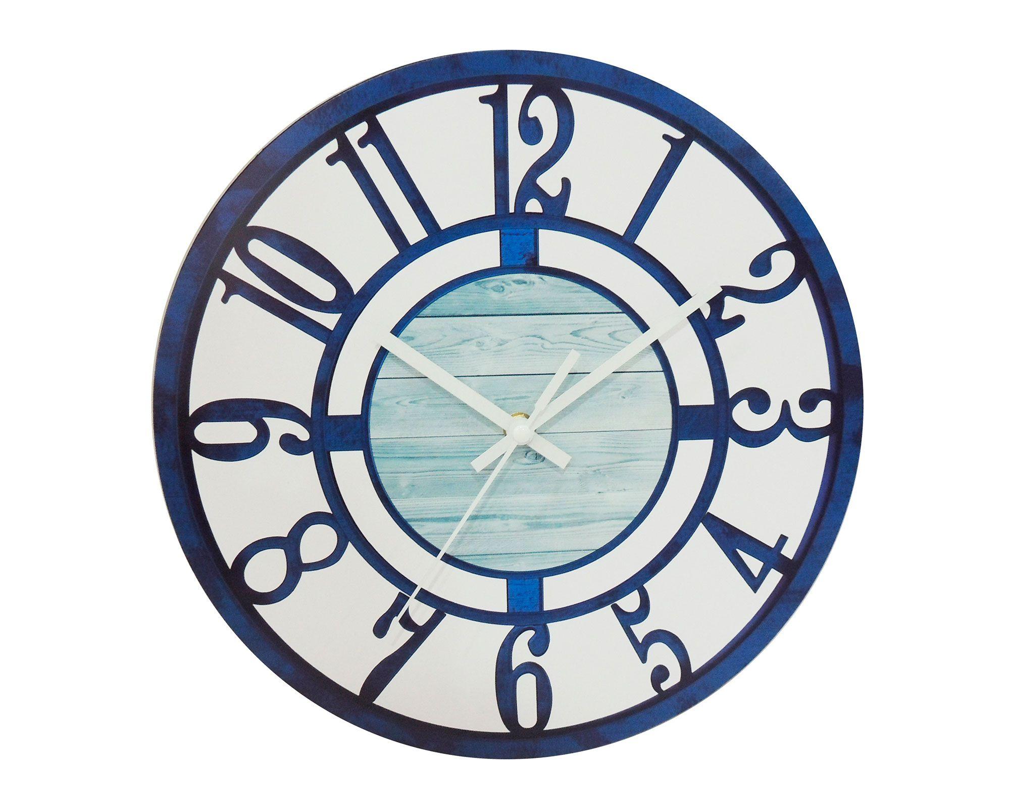 Reloj pared número celestes blanco-0