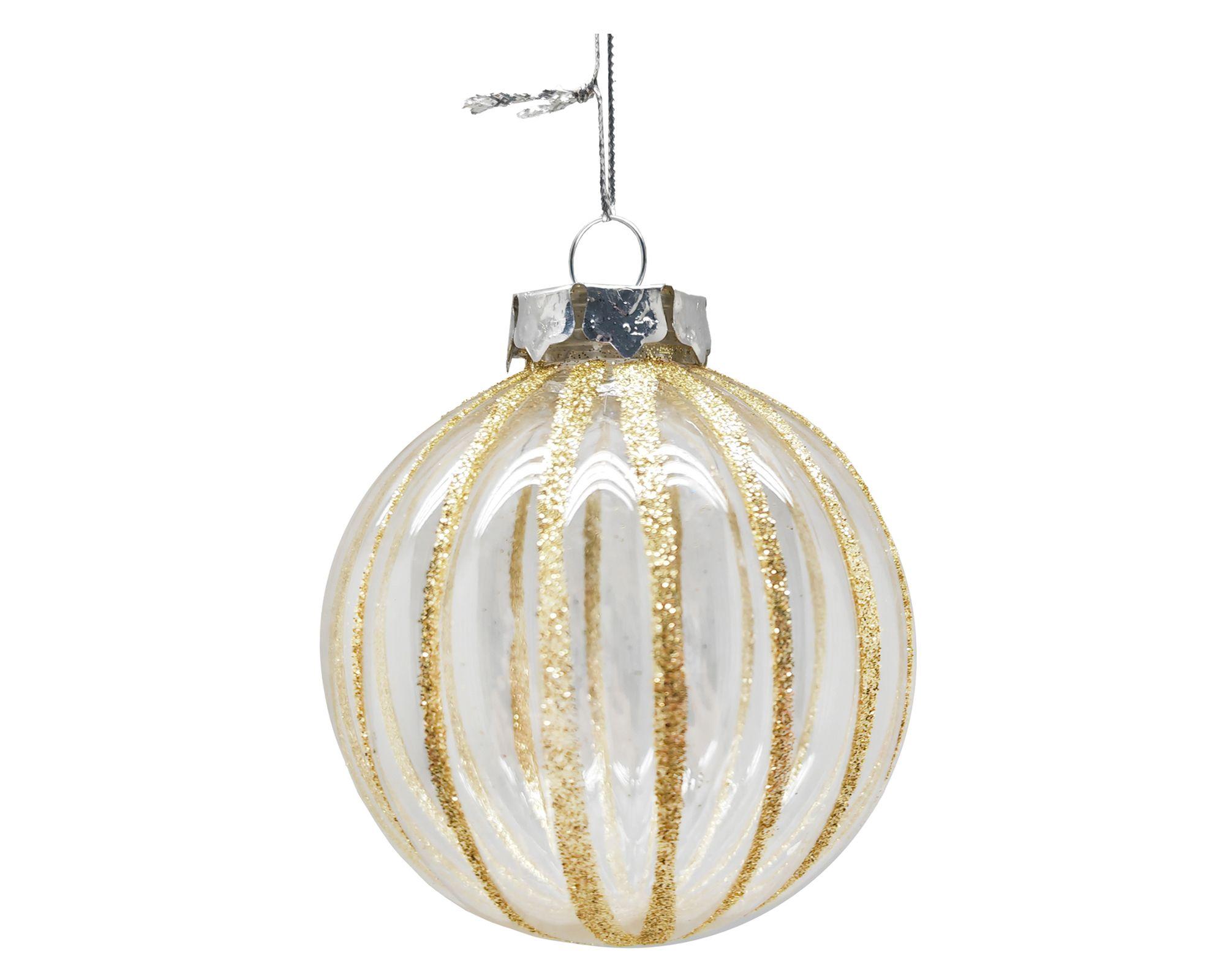 Esfera 8 cm transparente/dorado-0