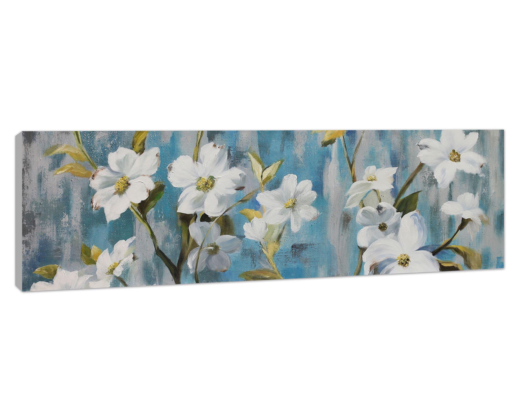Cuadro oleo 40x120 cm flores-4
