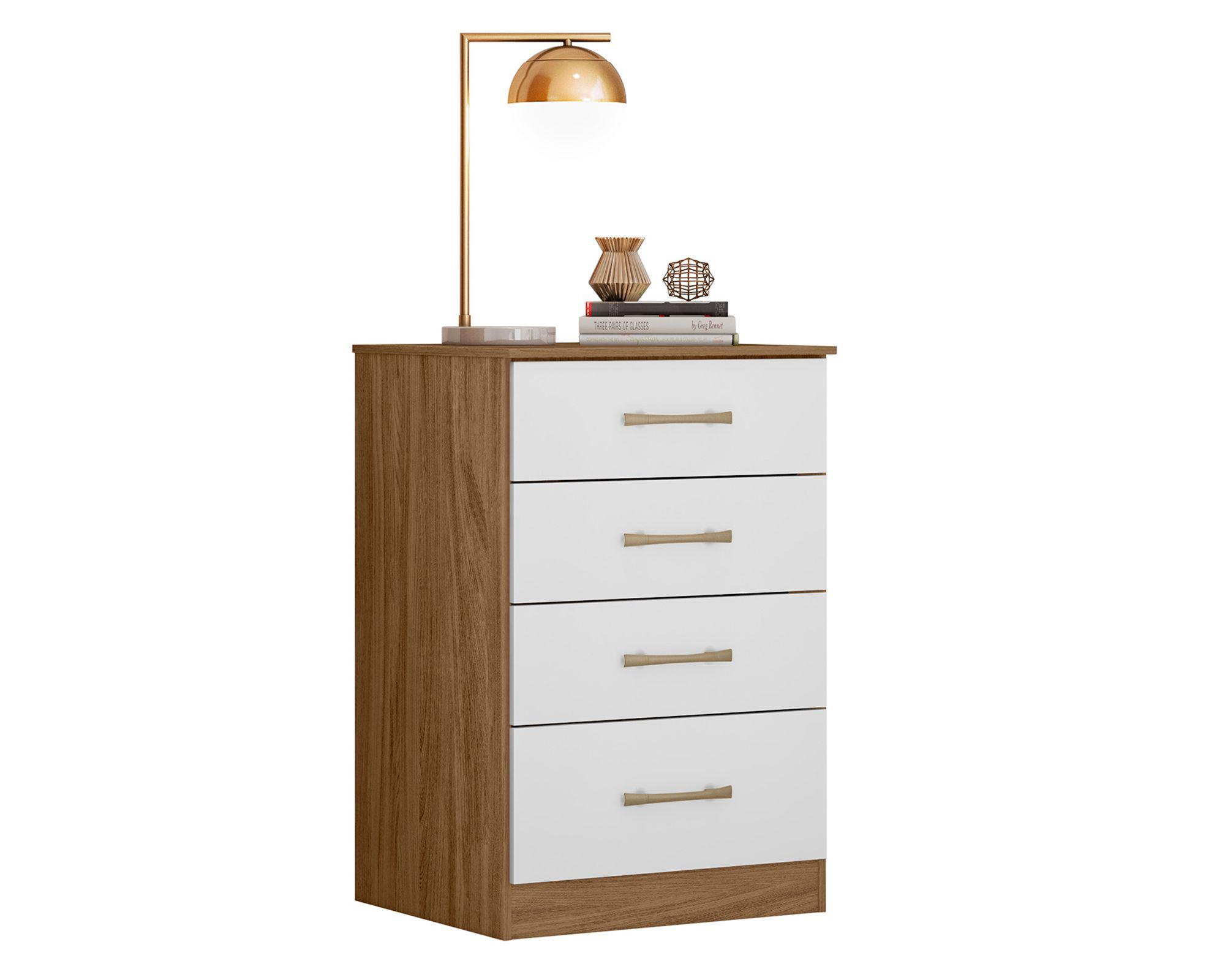 Closet 3 puertas + Cómoda 4 cajones Natural blanco-3