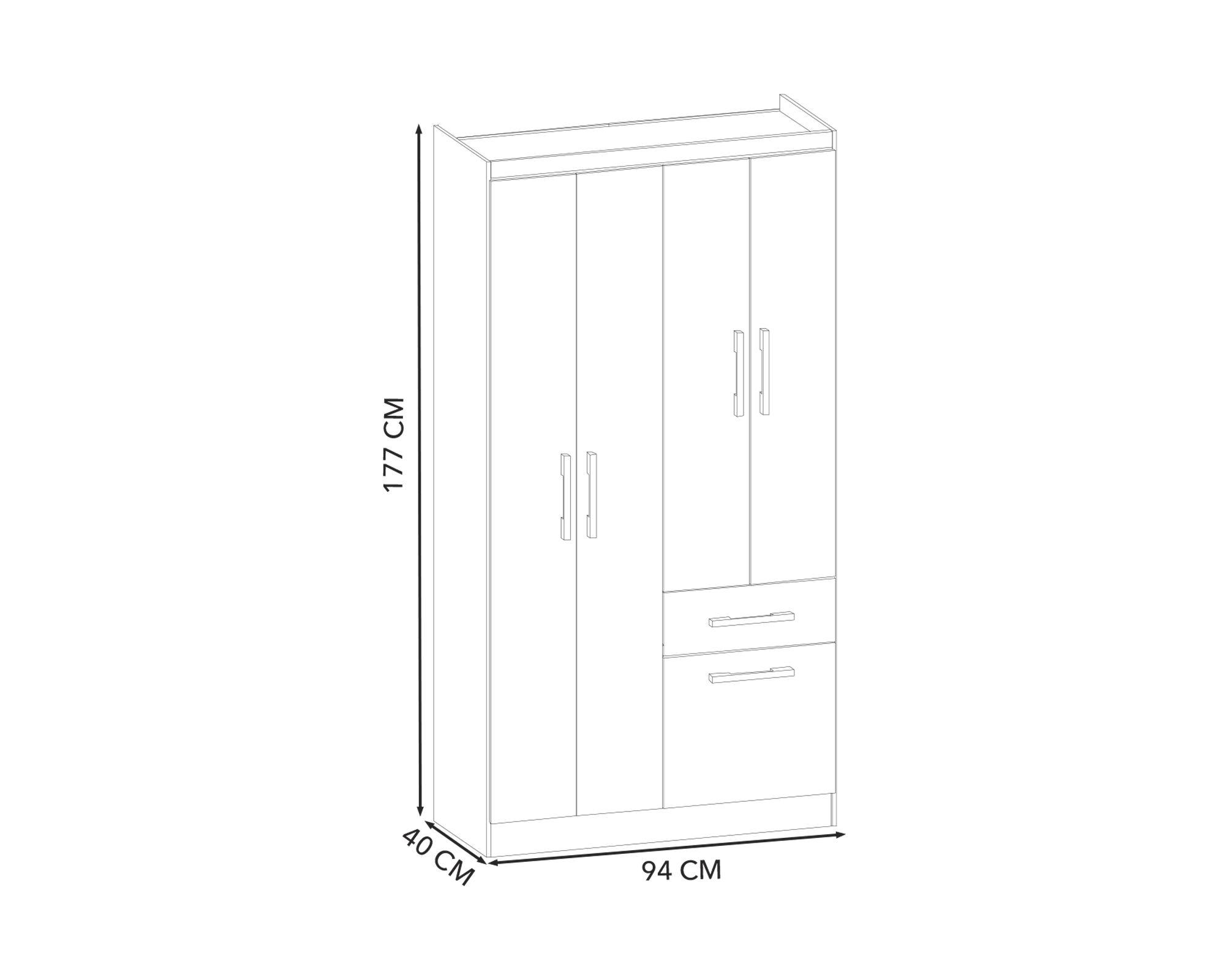 Clóset 4 puertas 1 cajón 1 zapatera crema-4