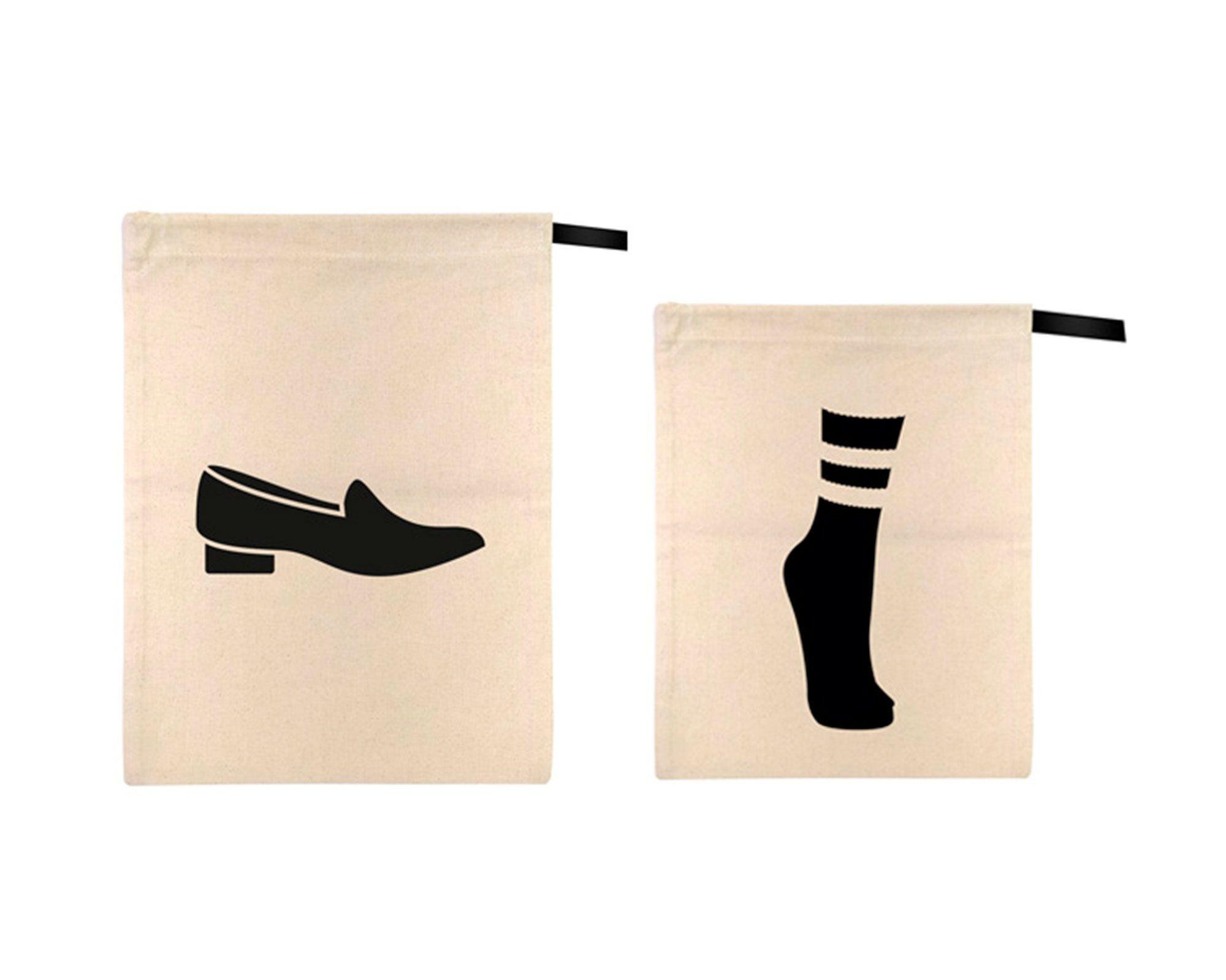 Set bolsa zapatos + calcetines tela-0