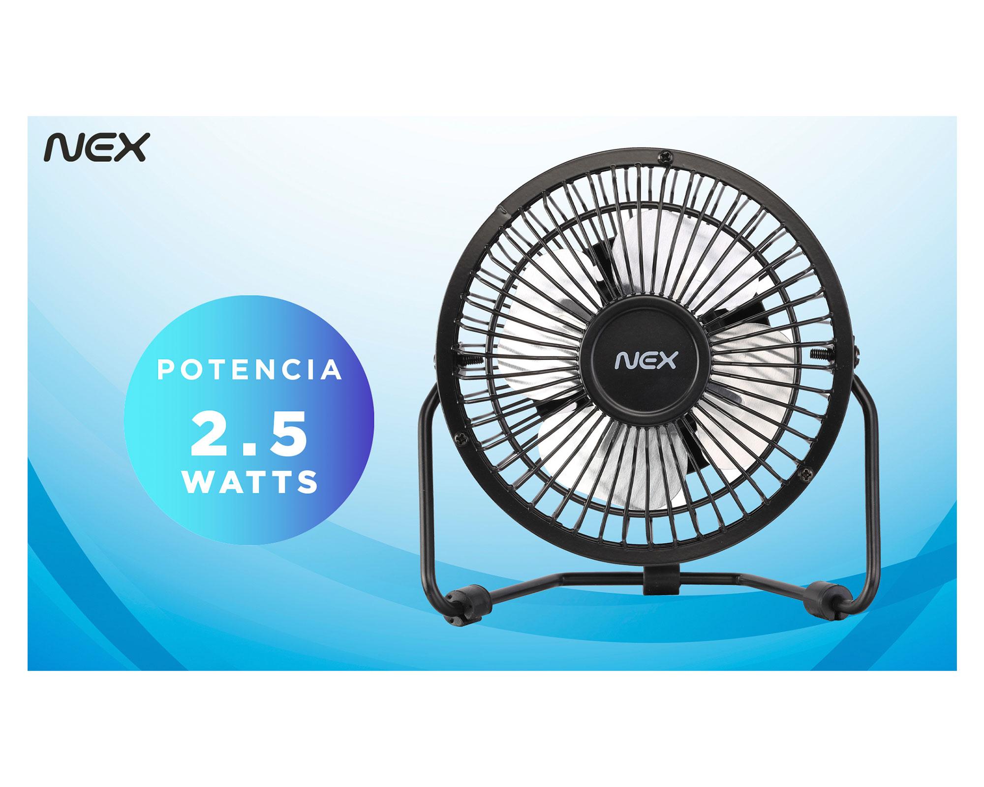 Ventilador sobremesa USB 4 aspas negro-8