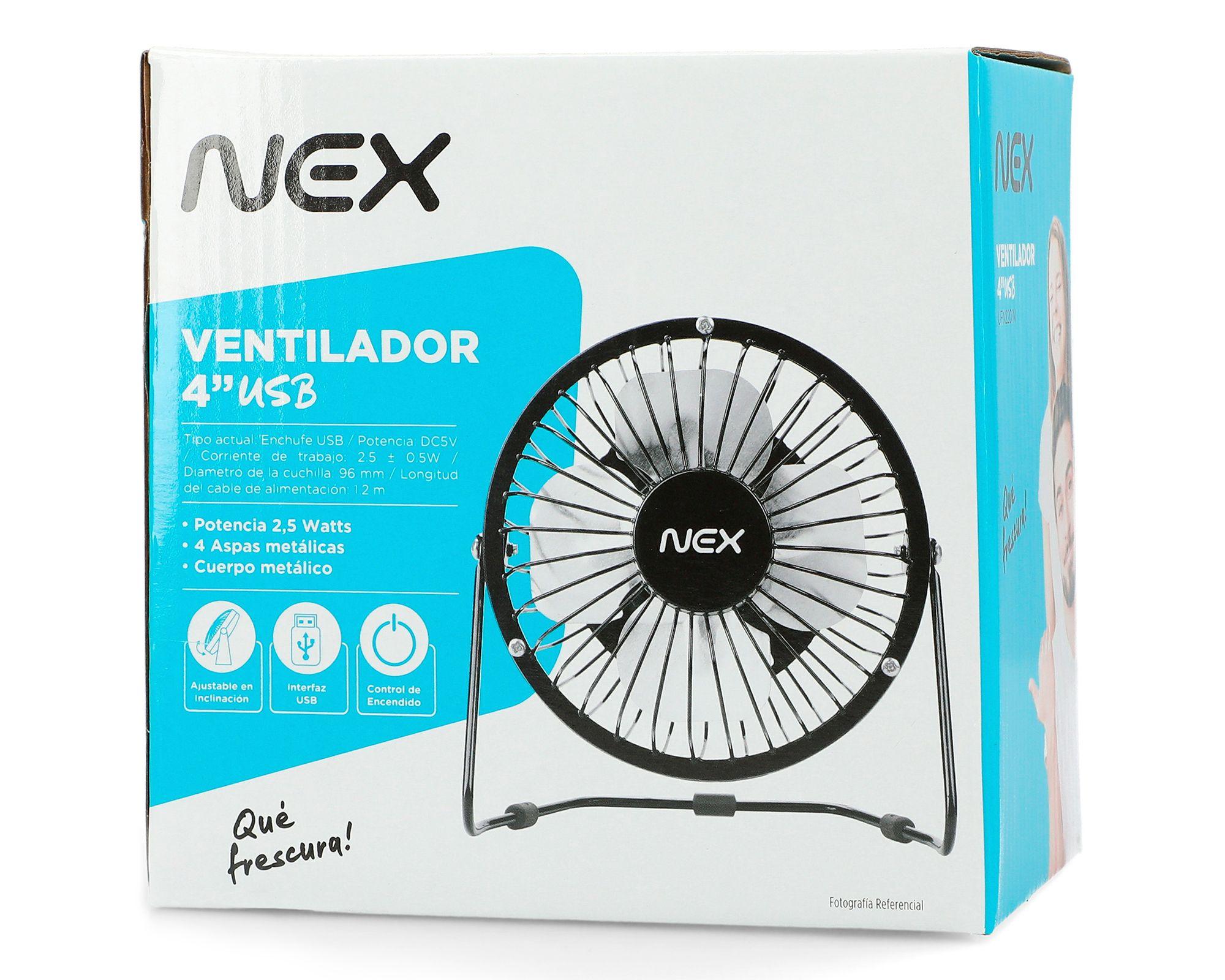 Ventilador sobremesa USB 4 aspas negro-3