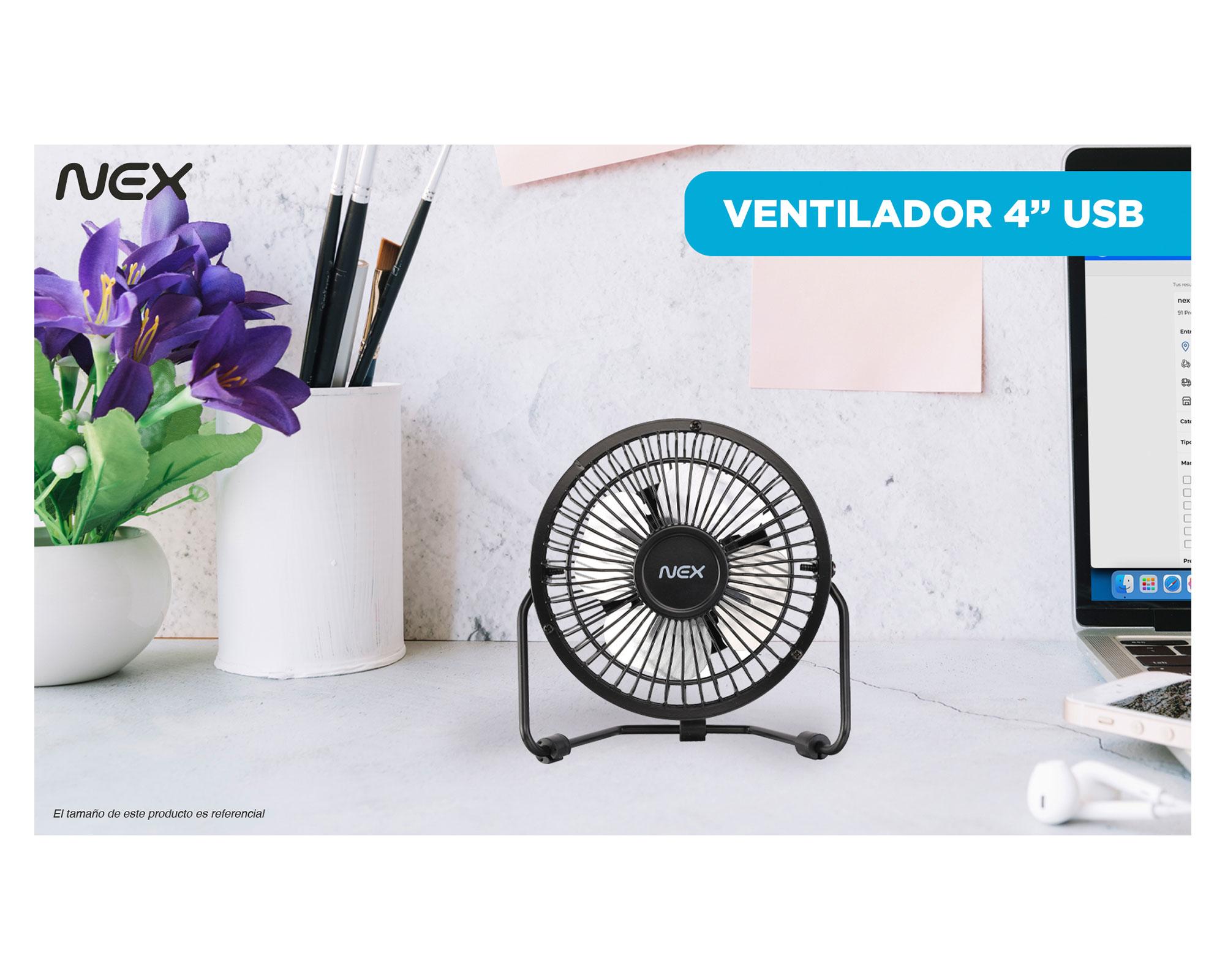 Ventilador sobremesa USB 4 aspas negro-6