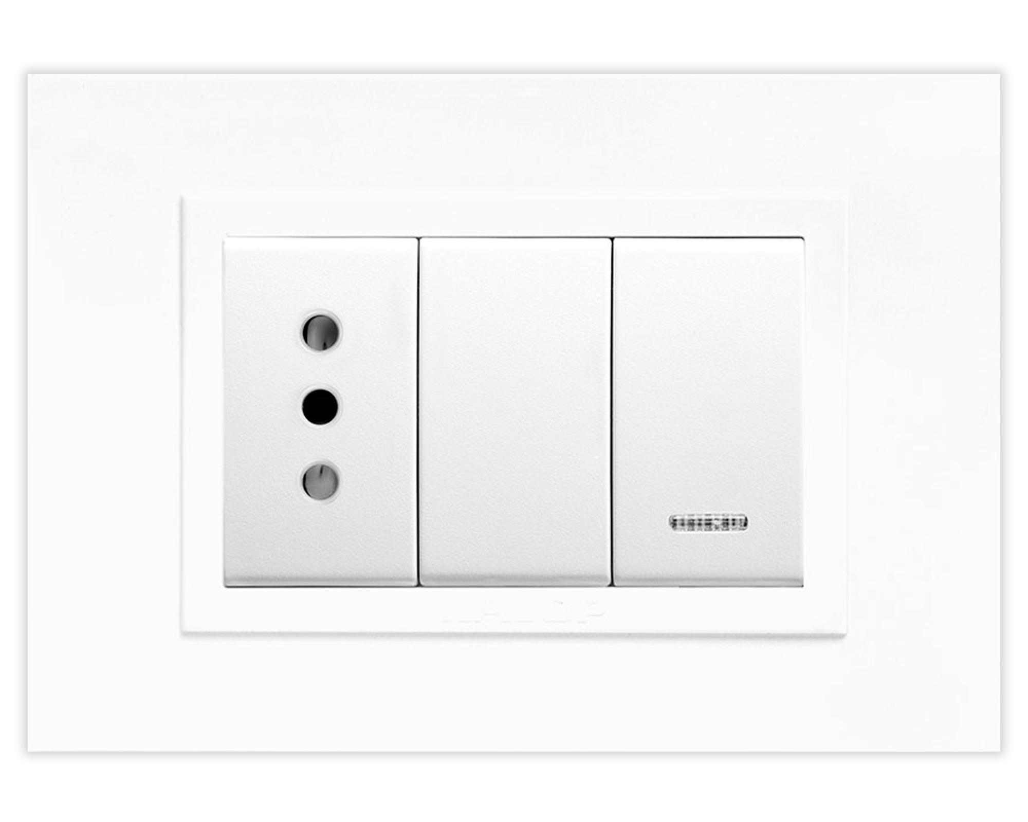 Enchufe doble 10A + Interruptor 9/12 Zen basic armado blanco-0