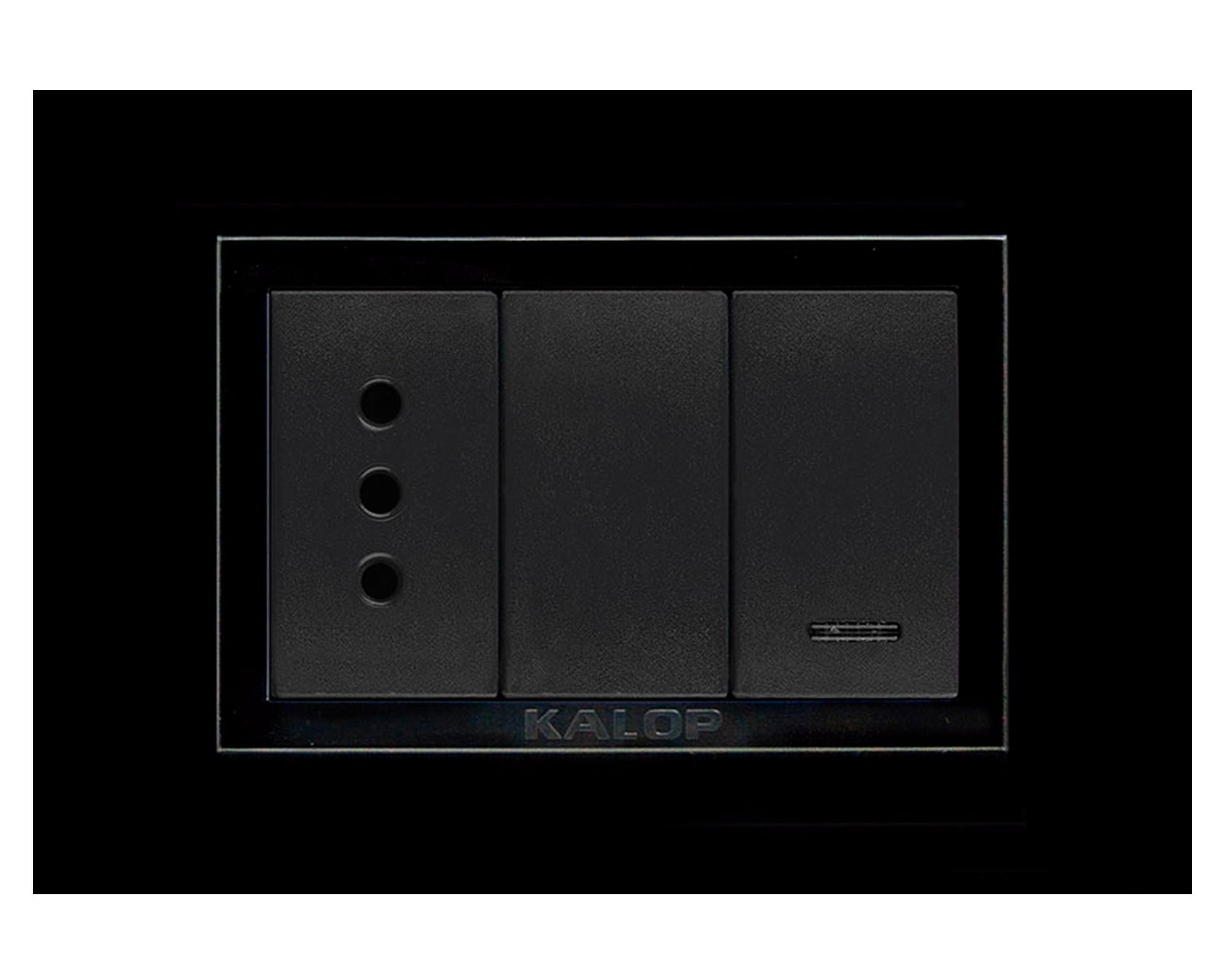 Enchufe doble 10A + Interruptor 9/12 Zen basic armado negro-0