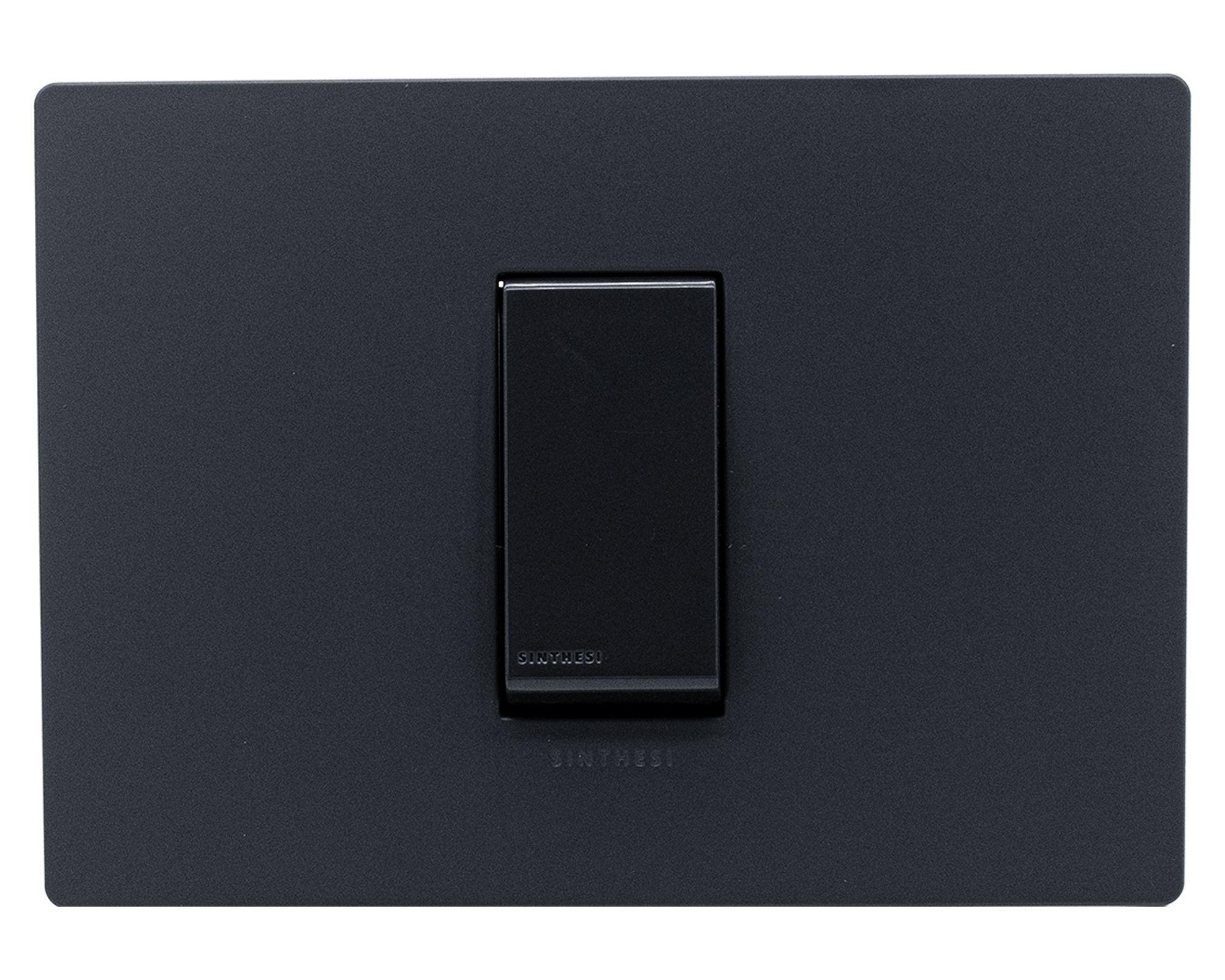 Interruptor simple 9/12 placa armada Línea S32 noir mate-0
