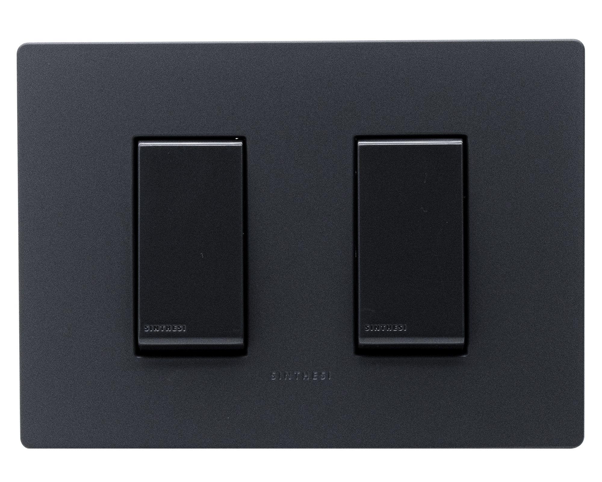 Interruptor doble 9/15 placa armada Línea S32 noir mate-0