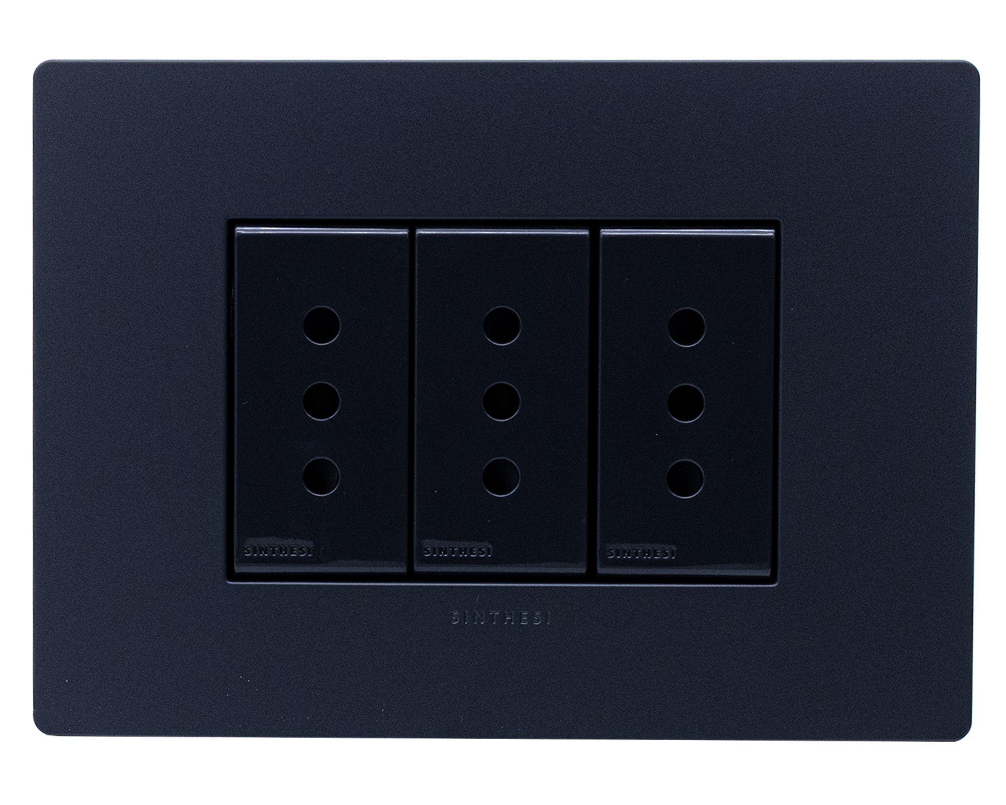 Toma corriente triple S32 10A 2500W noir mate-0