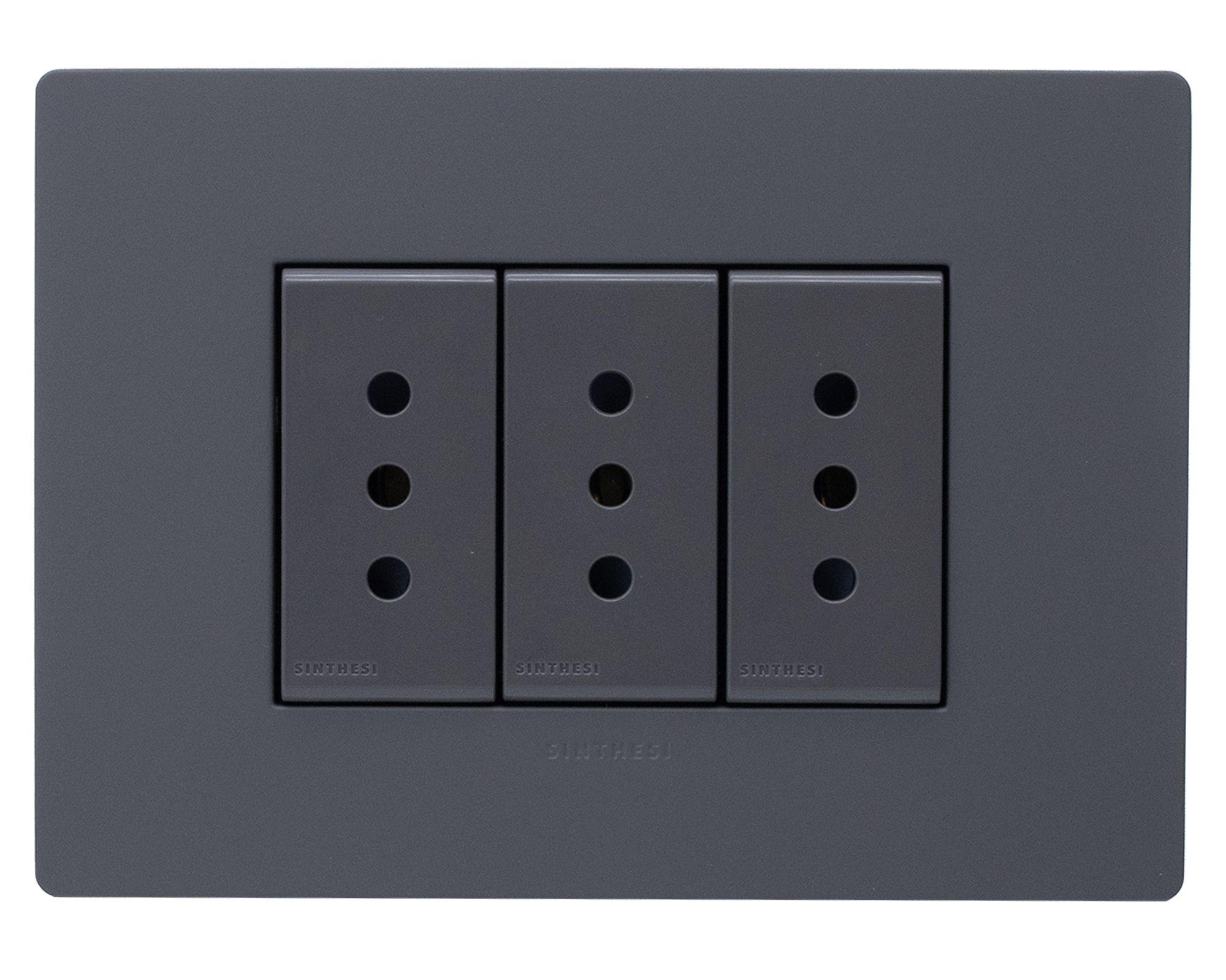 Toma corriente triple S32 10A 2500W grey mate-0